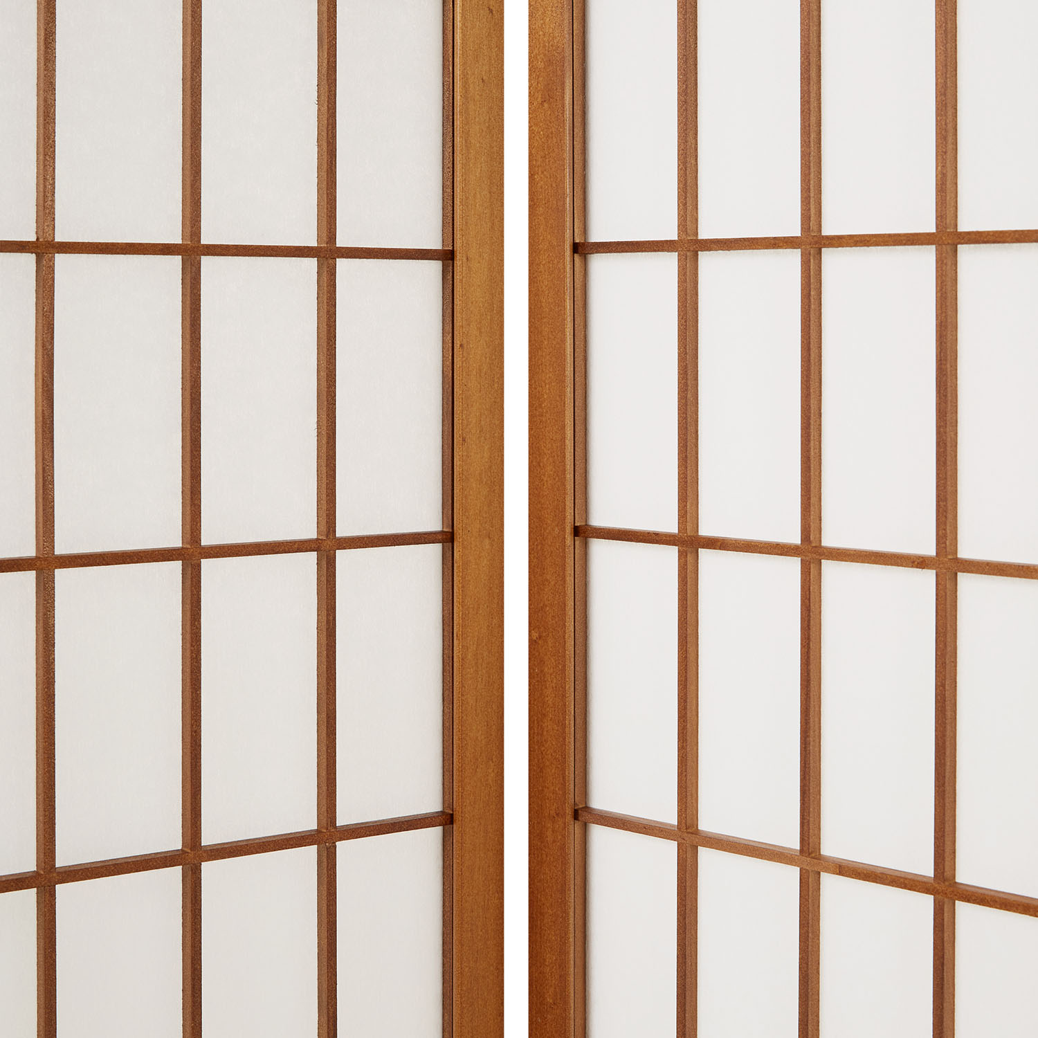 Paravent Light Brown Shoji Rice Paper White | 6-panel | Wood | Room Divider Partition Privacy Screen