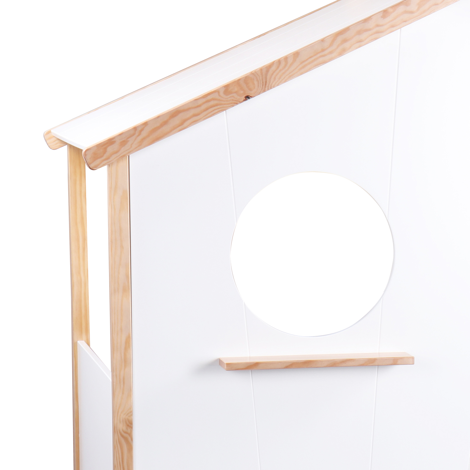 Lit D'Enfant 90x200 Lit Maison Lit Cabane Lit Bois Naturel Blanc