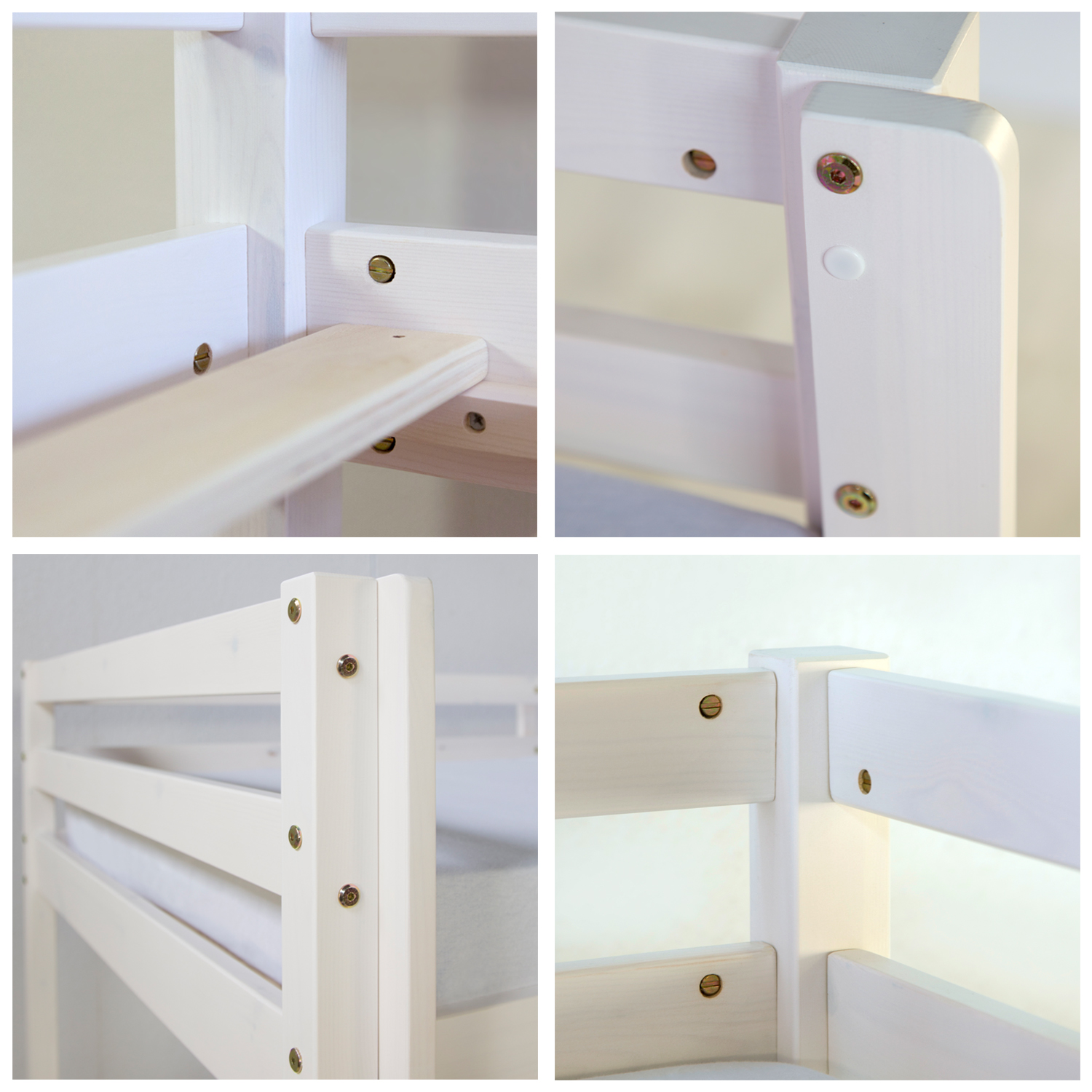 Loft Bed Kids 90x200 cm White with Curtain Pink | Tunnel | Tower | Slide | without Slatted Frame