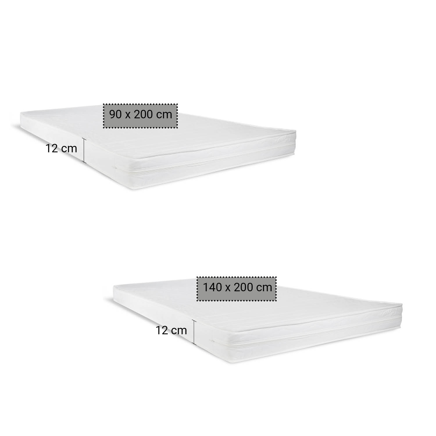 Children´s Bed Bunk Bed 90x200 and 140x200 High Sleeper Cot White Wood with Slats 2 Matresses Bunk Bed Kids Bed 90x200 and 140x200 cm White Grey 2 Mattresses Wood Cabin Bed High Sleeper Bed Loft Bed Childrens Bed Twin Bed Drawer