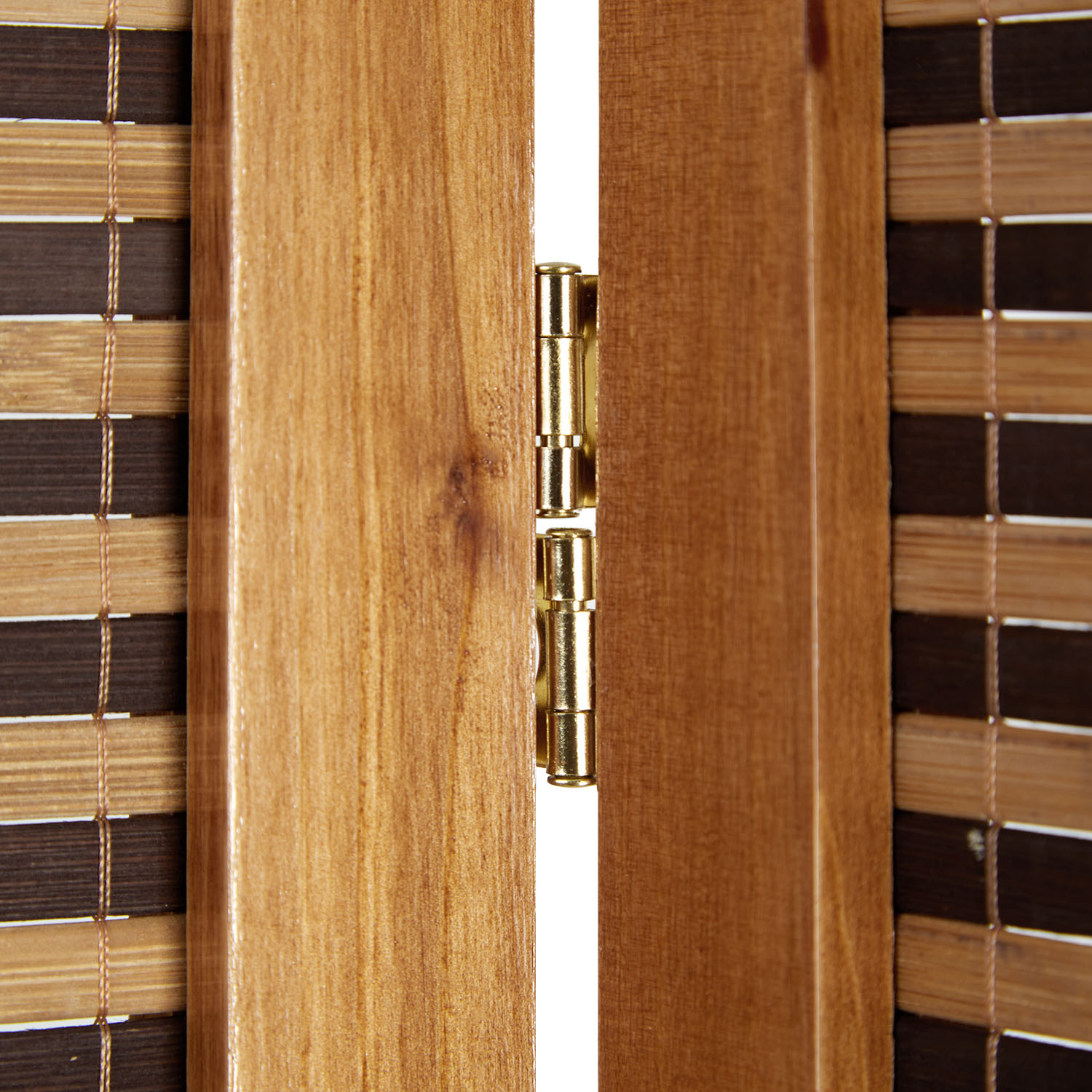 Paravent Brown Wooden Slats | 6-panel | Wood | Room Divider Partition Privacy Screen