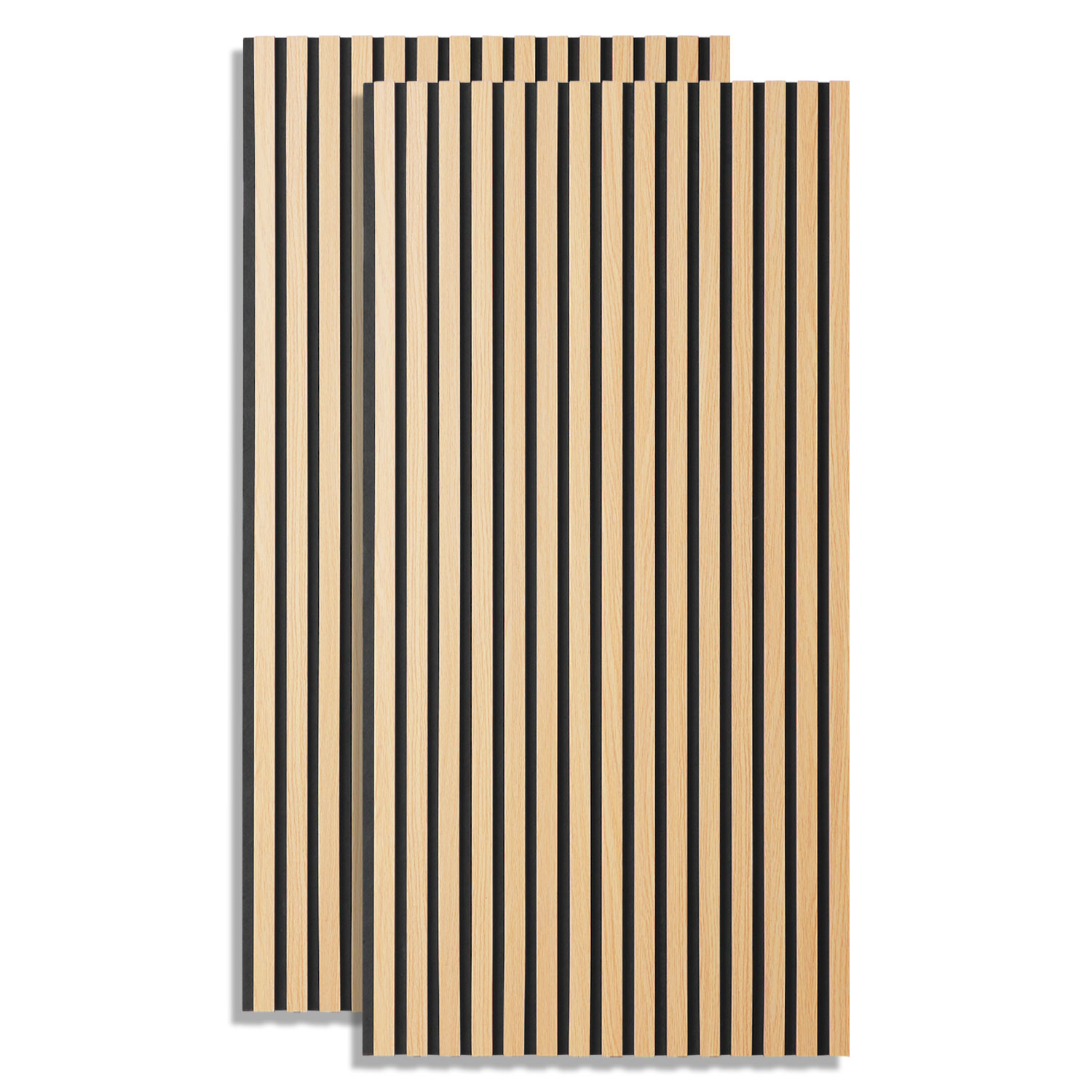 Panneaux acoustiques Muraux 60 x 120 cm Chêne Naturel | Bois | Set de 2 | Lattes 3D