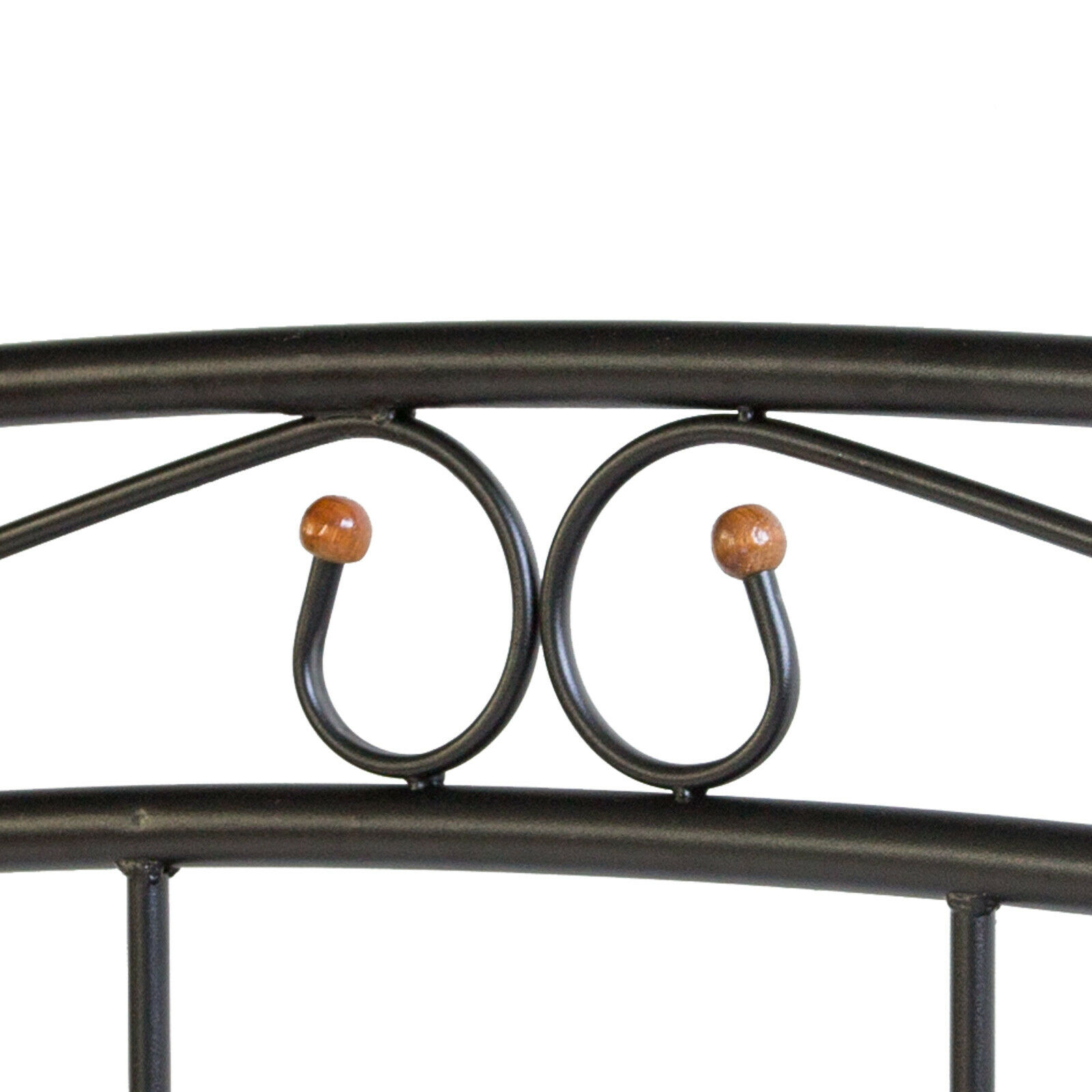 Metal Bed Iron Bed Double 140 x 200 Wood Slatted black brown bed frame 8077