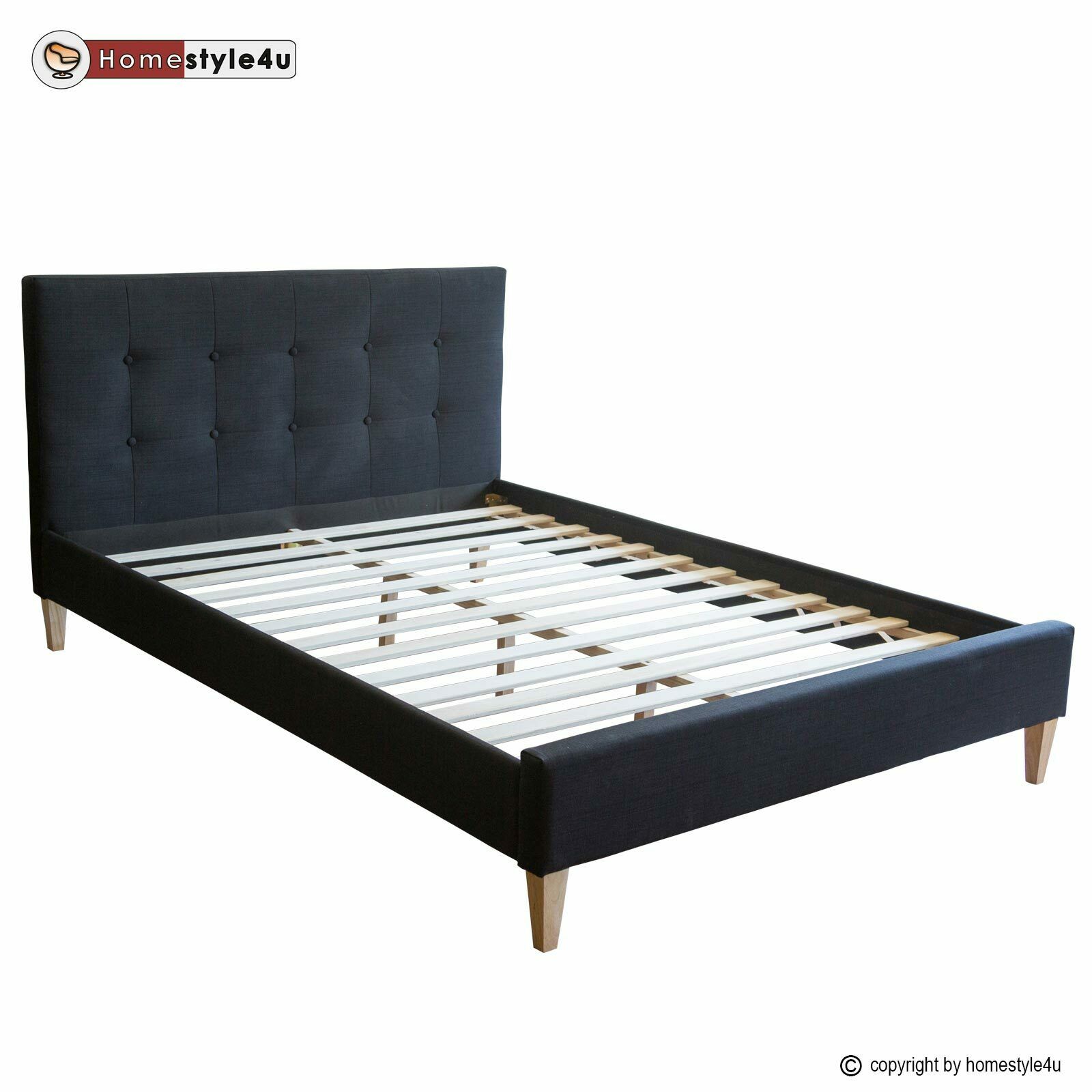 Upholstered bed rack 140 x 200 black