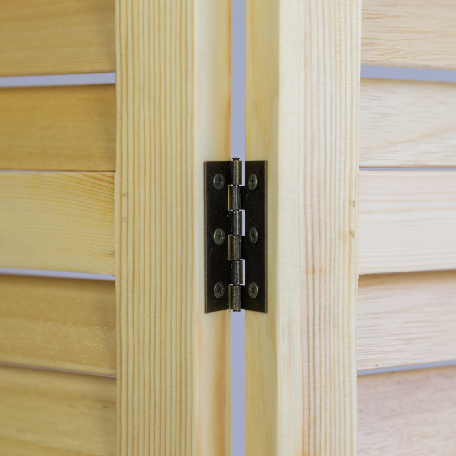 Paravent Natural Wooden Slats | 3-panel | Wood | Room Divider Partition Privacy Screen