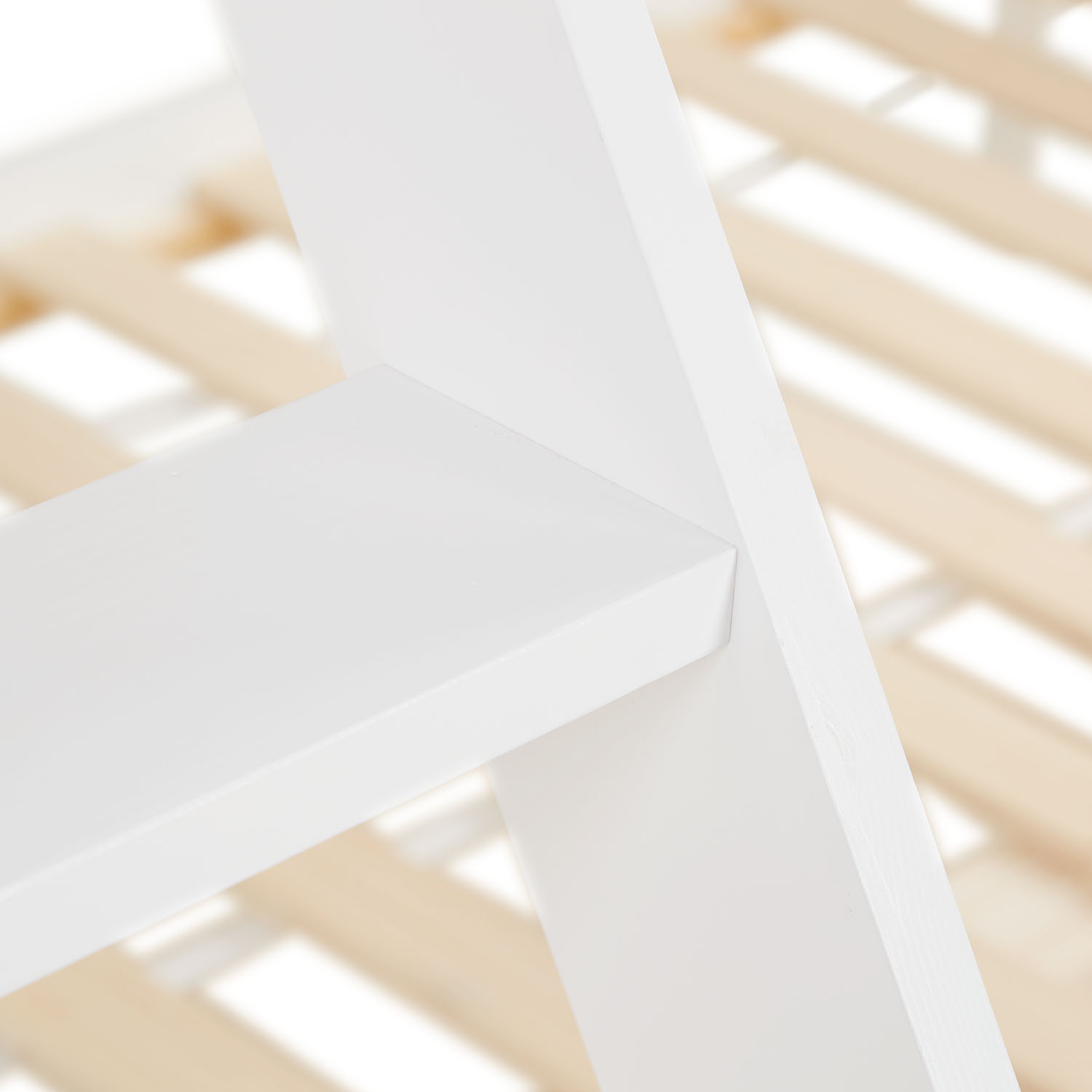 Bunk Bed 2 Sleeping Areas 90x200 cm and 140x200 cm White | with Bed Drawer | with Slatted Frame Bunk Bed with 2 Mattresses Kids Bed 90x200 and 140x200 cm White Wood Cabin Bed High Sleeper Bed Loft Bed Childrens Bed Twin Bed Drawer