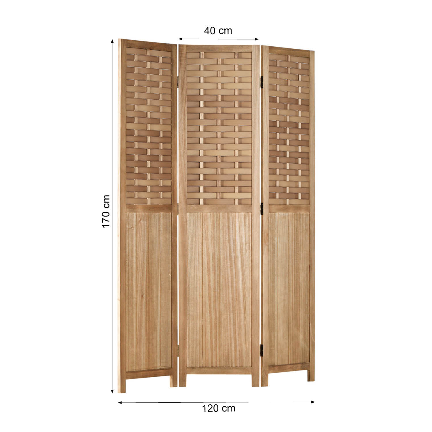 Paravent Light Brown Rattan-Style | 3-panel | Wood | Room Divider Partition Privacy Screen Paravent Light Brown Rattan-Style | 3-panel | Wood | Room Divider Partition Privacy Screen