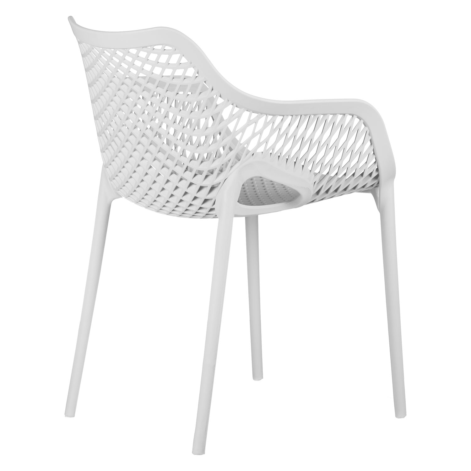 Chaise de jardin avec accoudoirs Gris Lot de 2 Fauteuils de jardin Plastique Chaises exterieur Chaises empilable