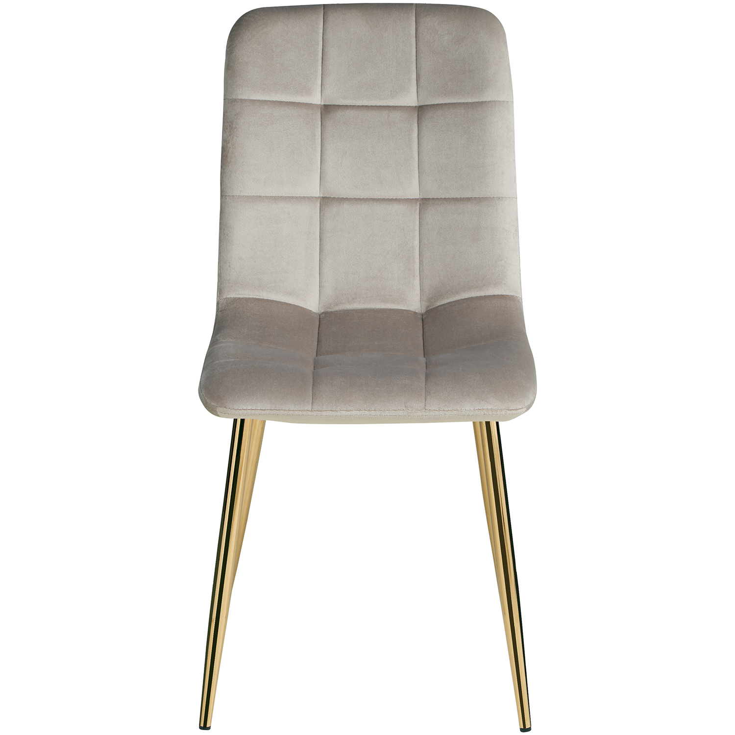 Upholstered Chair Velvet Cream | Set of 6 | golden Legs | without Armrests | Kitchen Dining Room Office