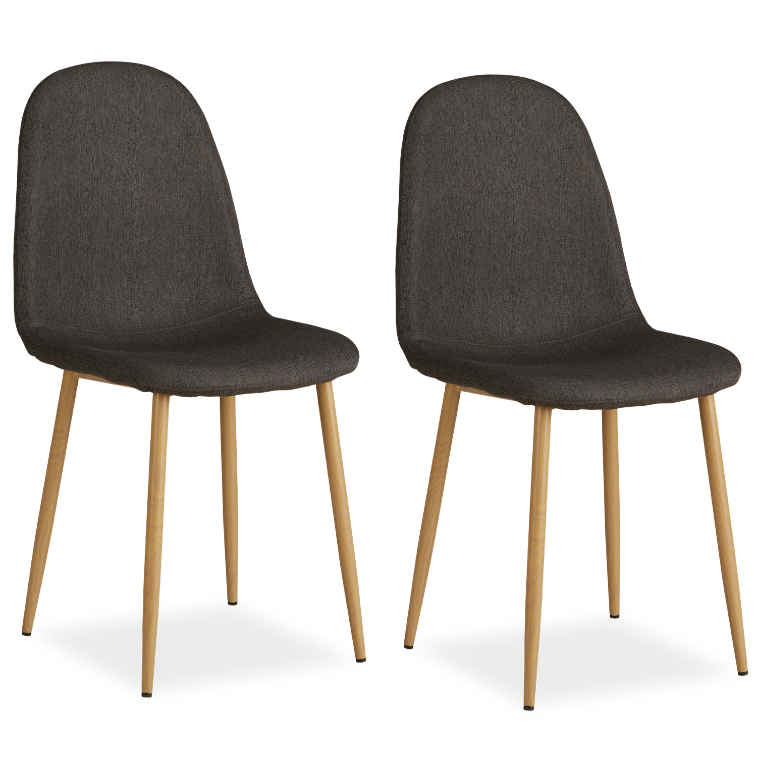 Upholstered Chair Linen Anthracite | Set of 2 | rounded Backrest | without Armrests | Kitchen Dining Room Office Upholstered Chair Linen Anthracite | Set of 2 | rounded Backrest | without Armrests | Kitchen Dining Room Office