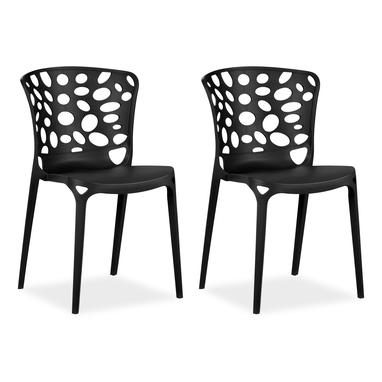 Garden chair Set of 2 Modern Black Camping chairs Outdoor chairs Plastic Stacking chairs Kitchen chairs Garden chair Set of 2 Modern Black Camping chairs Outdoor chairs Plastic Stacking chairs Kitchen chairs