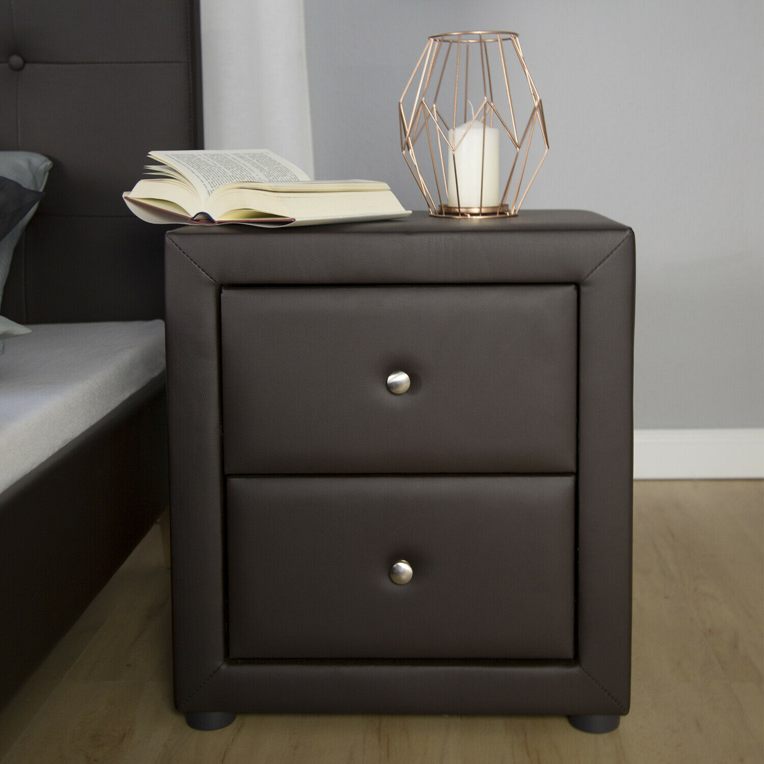 Bedside night table bedroom brown night dresser side table