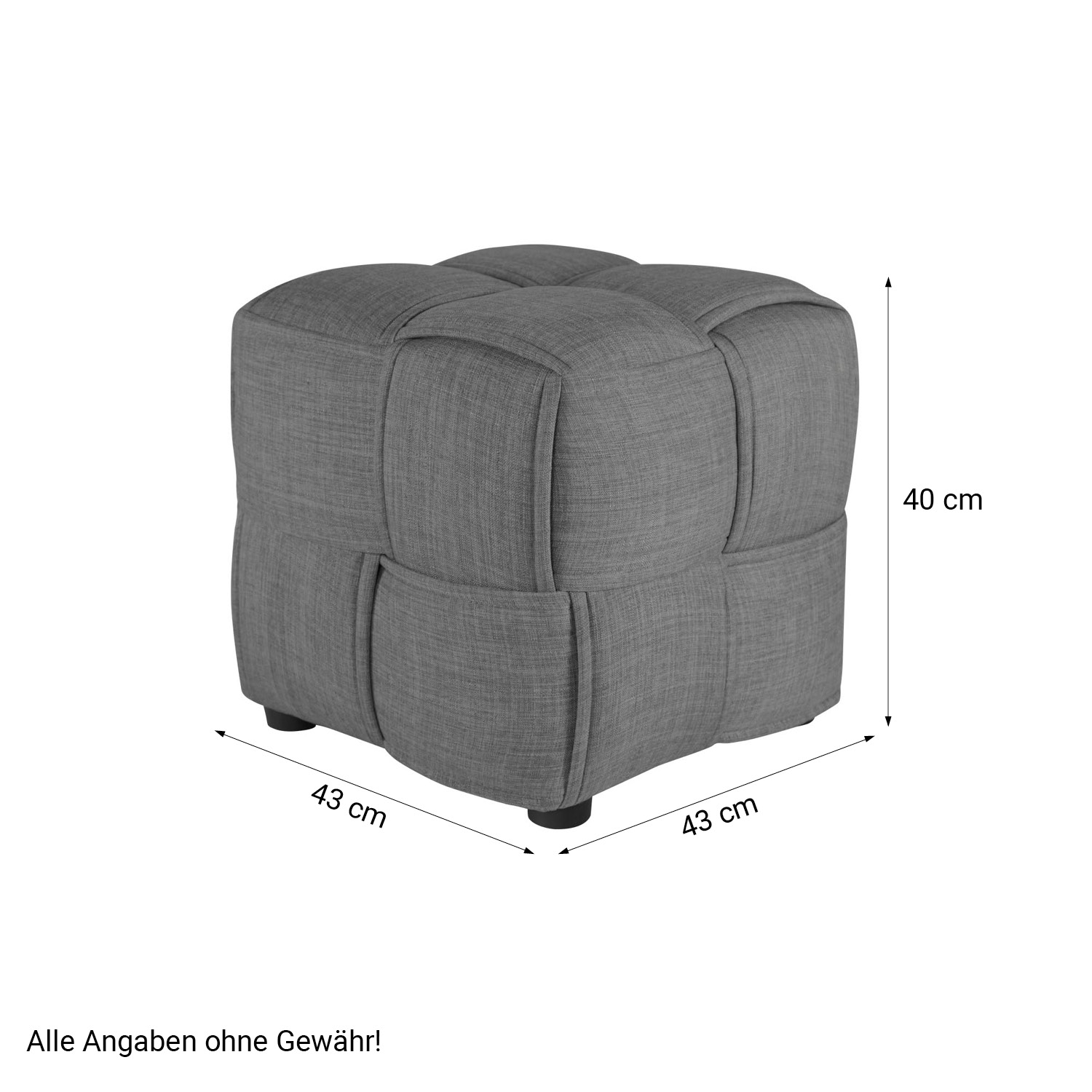 Tabouret cube Tabouret gris Tabouret d'assise Siège cube Tabouret rembourré