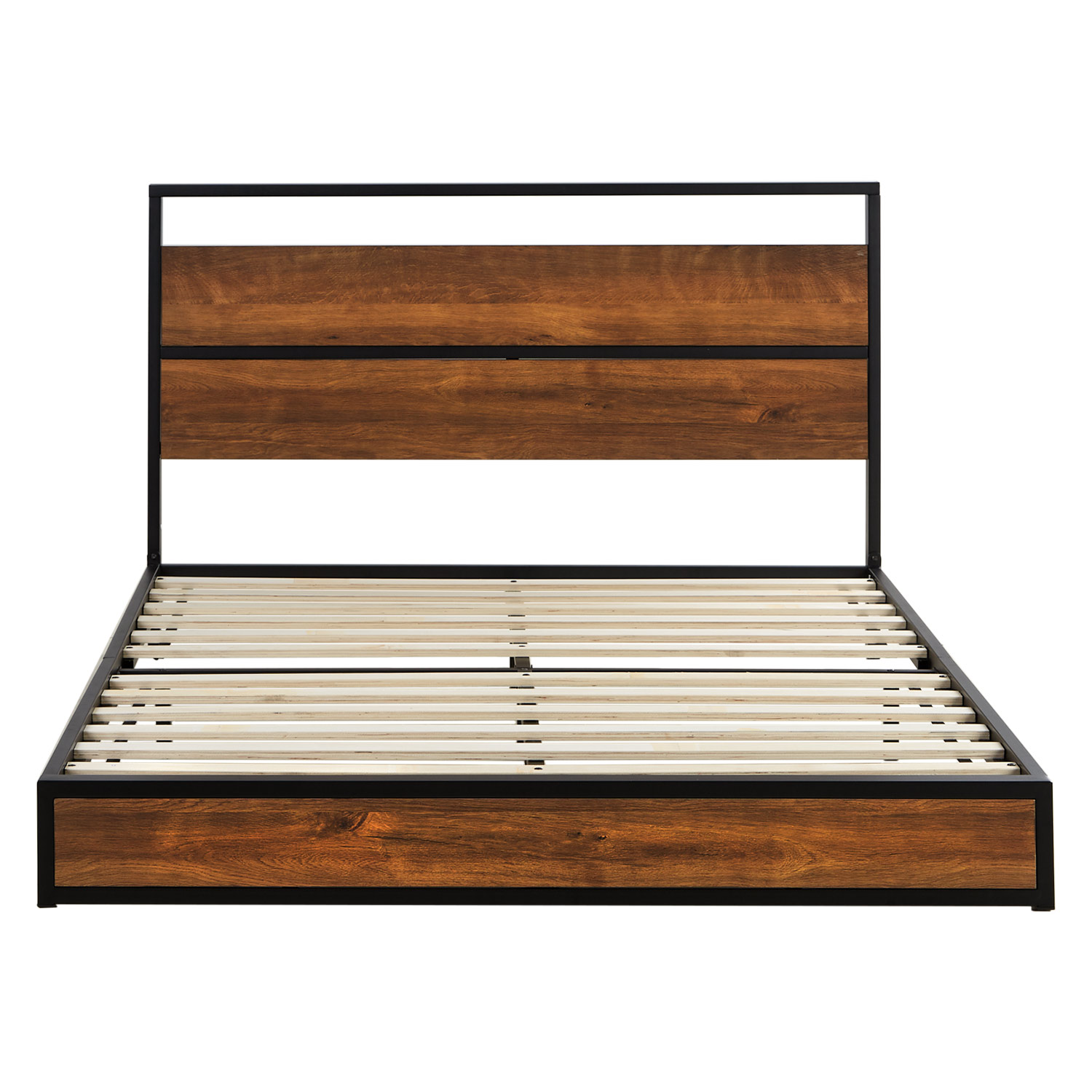 Solid Metal Bed 140x200 cm Slatts Double Bed Black Futon Bed Wood Brown Platform Bed Frame Guest Bed Solid Metal Bed 140x200 cm Slatts Mattress Double Bed Black Futon Bed Wood Brown Platform Bed Frame Guest Bed