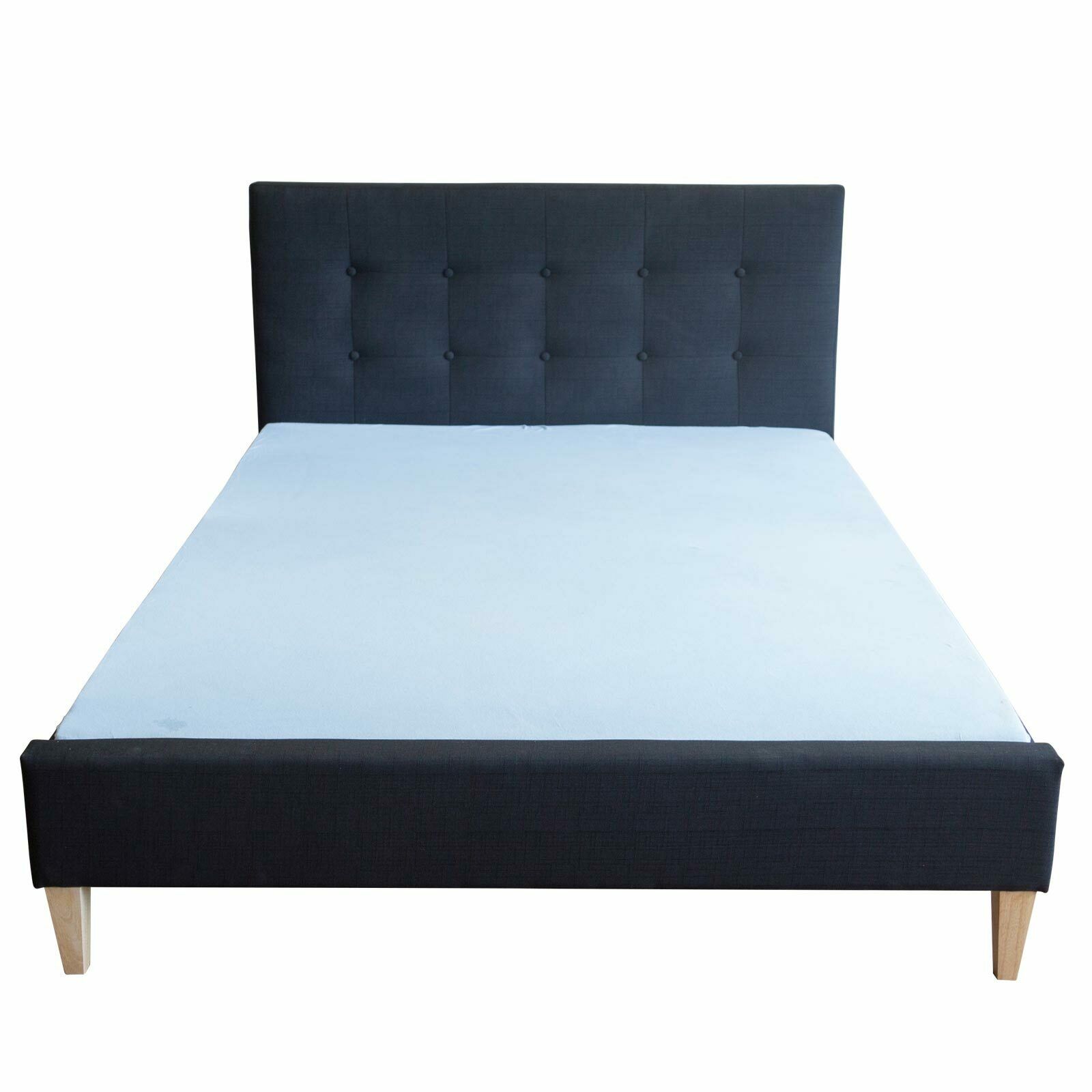 Upholstered bed rack 140 x 200 black