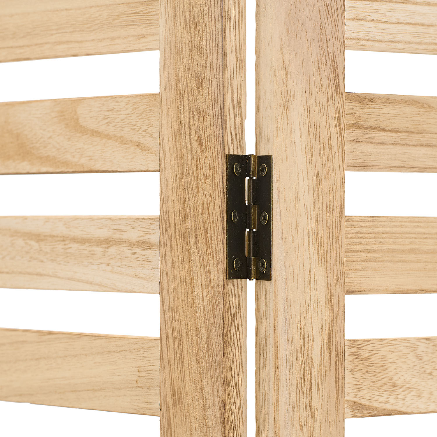 Paravent Natural Wooden Slats | 3-panel | Wood | Room Divider Partition Privacy Screen