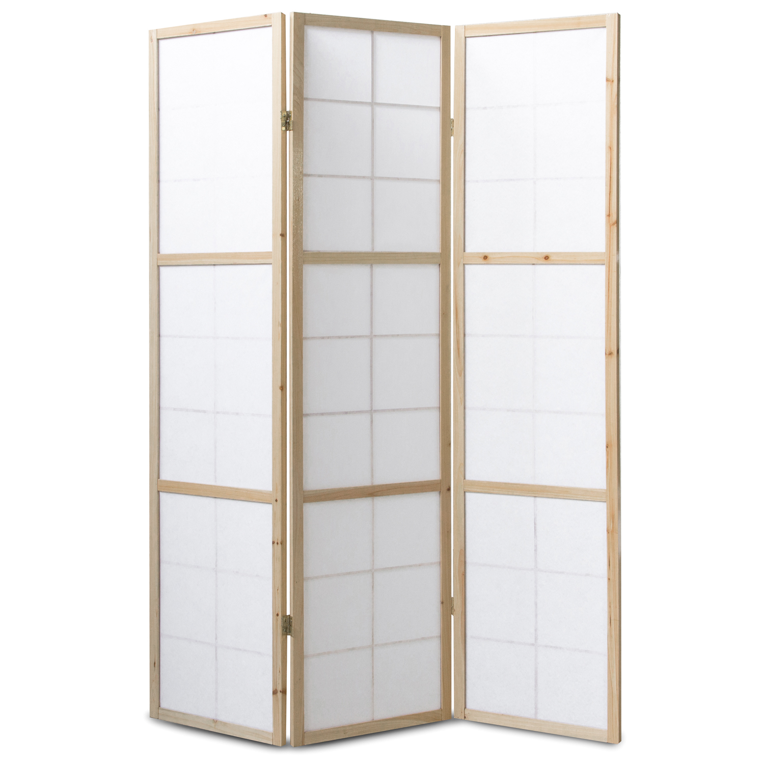 Paravent room divider 3 parts partition wall Shoji Foldable Natural