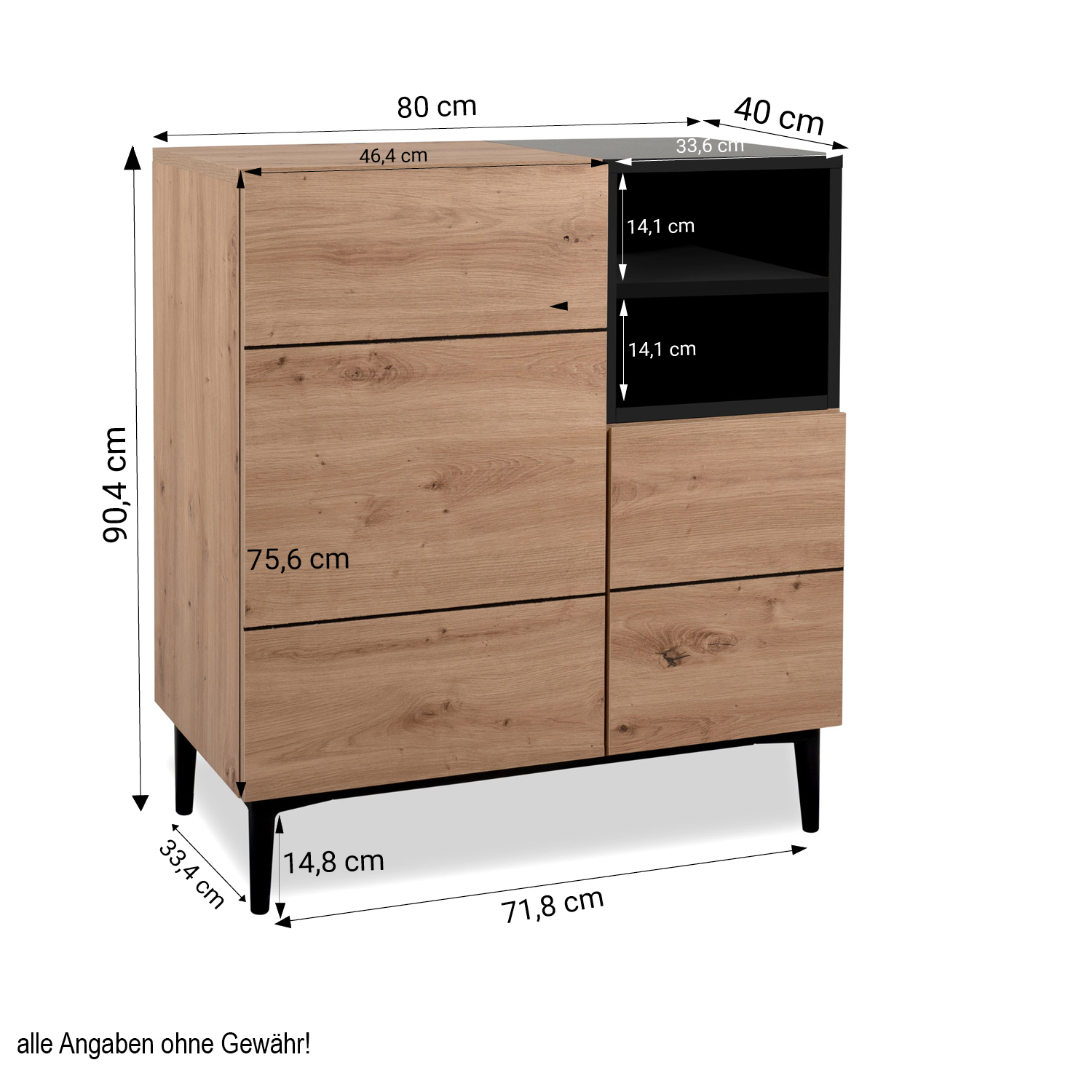 Buffet Coffre en bois blanc avec tiroirs Cabinet de salon