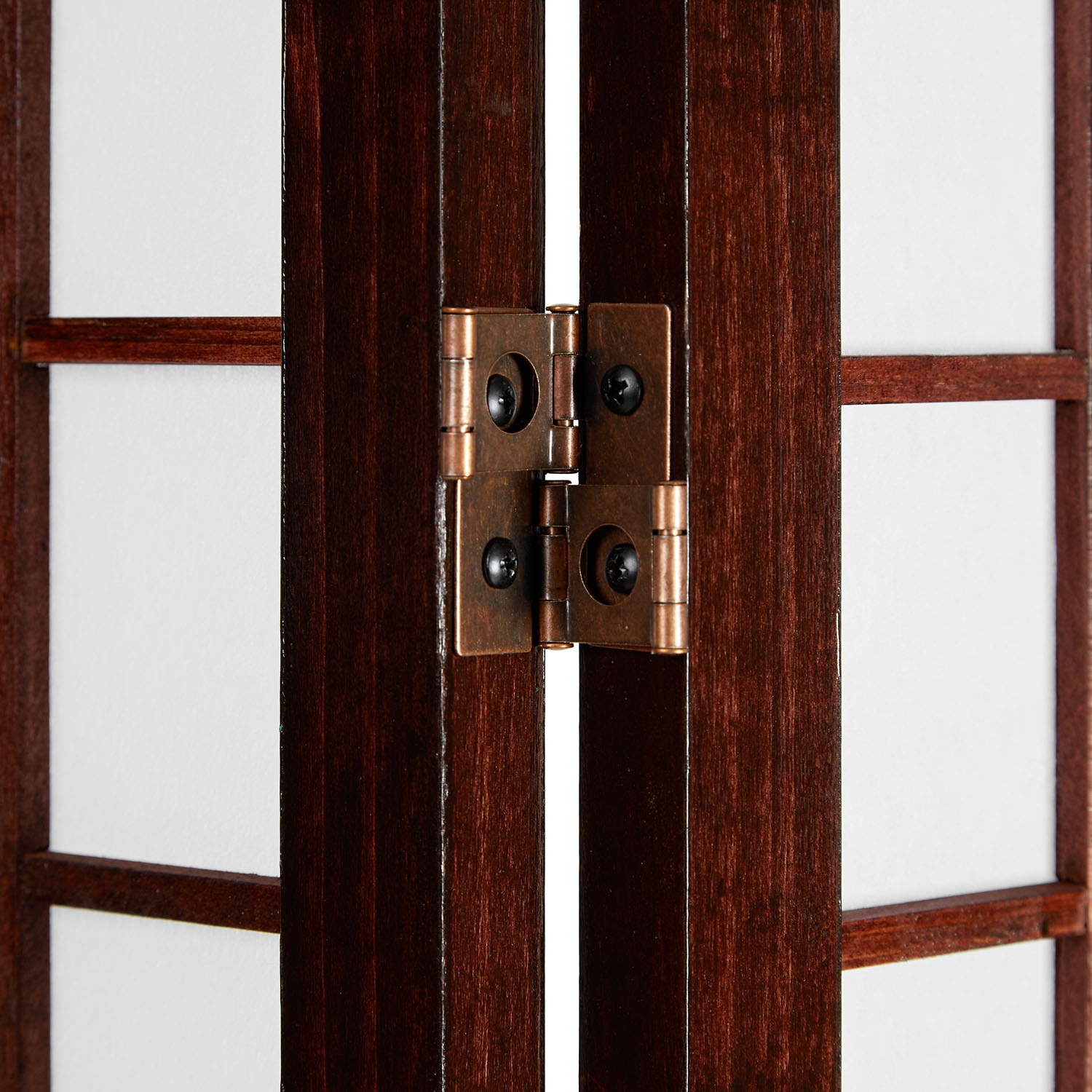 Paravent Brown Bamboo Shoji Rice Paper White Height 200 cm | 3-panel | Wood | Room Divider Partition Privacy Screen