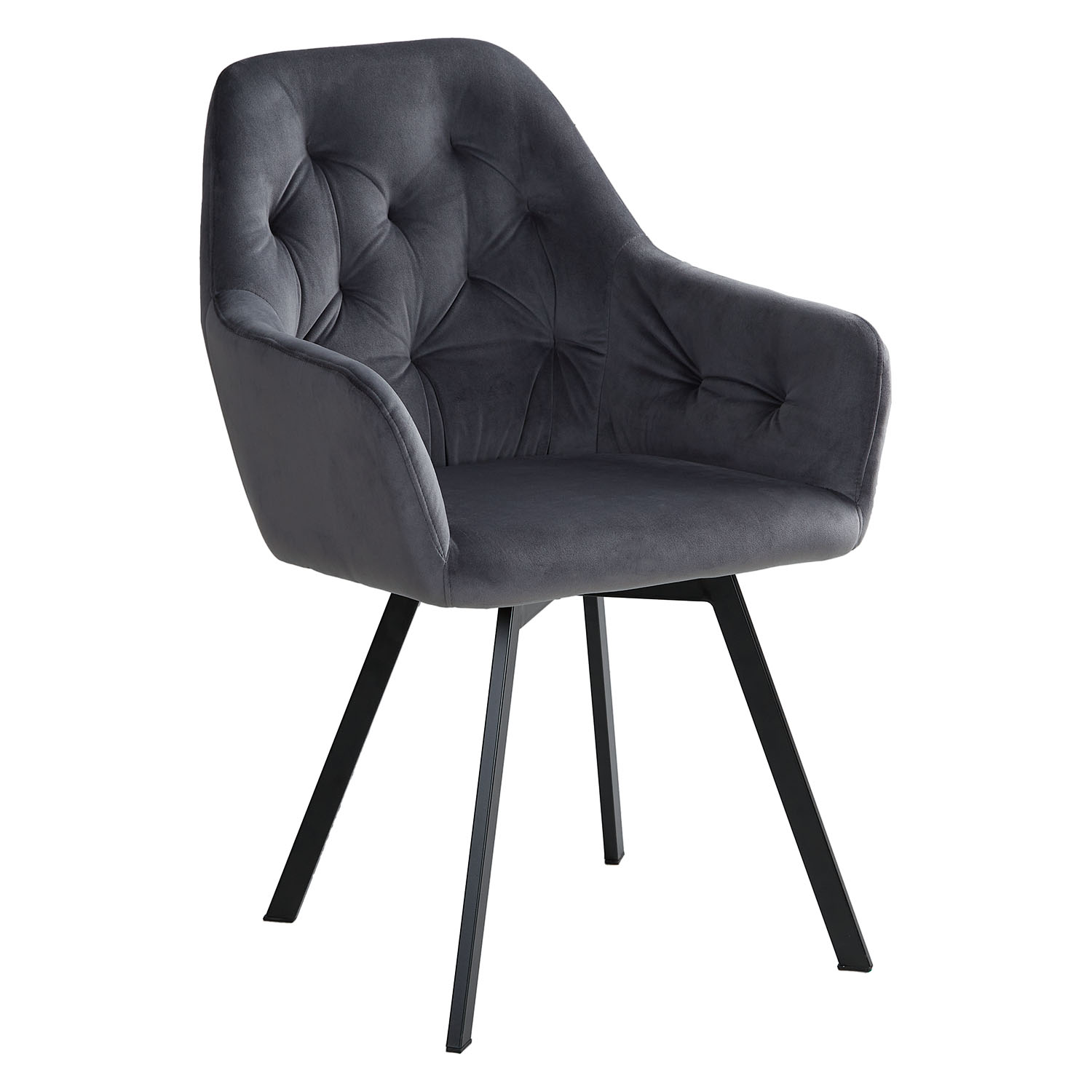 Dining Chair Set of 4 Modern Egg Chairs Velvet Grey Armchairs Dining Room Chairs Upholstered Chairs Eames Chairs Upholstered Chair Velvet Grey | Set of 4 | swivel | with Armrests | Kitchen Dining Room Office