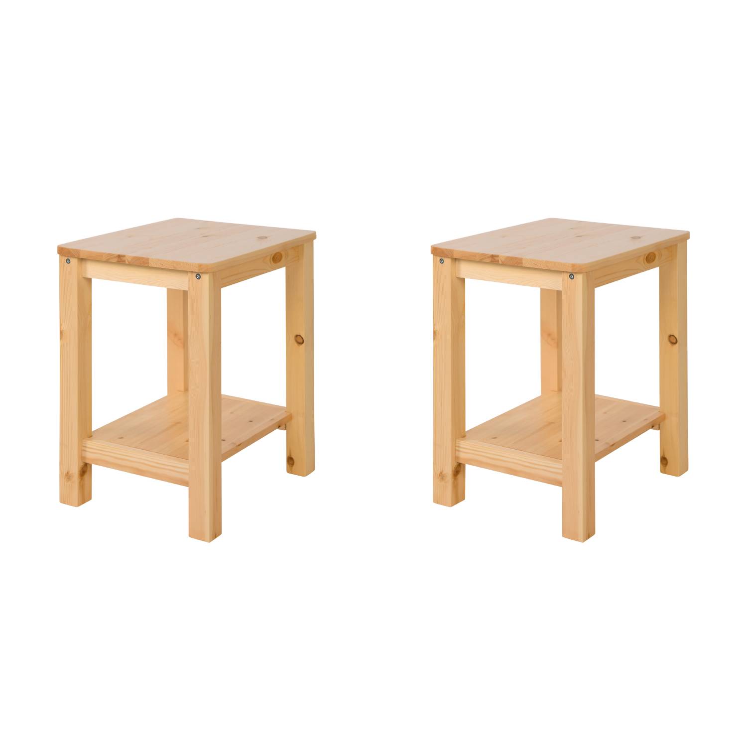 Wooden Stool Set of 2 Seat Stool Pine Wood Solid Table Stool Wardrobe Dining Room Dressing Room