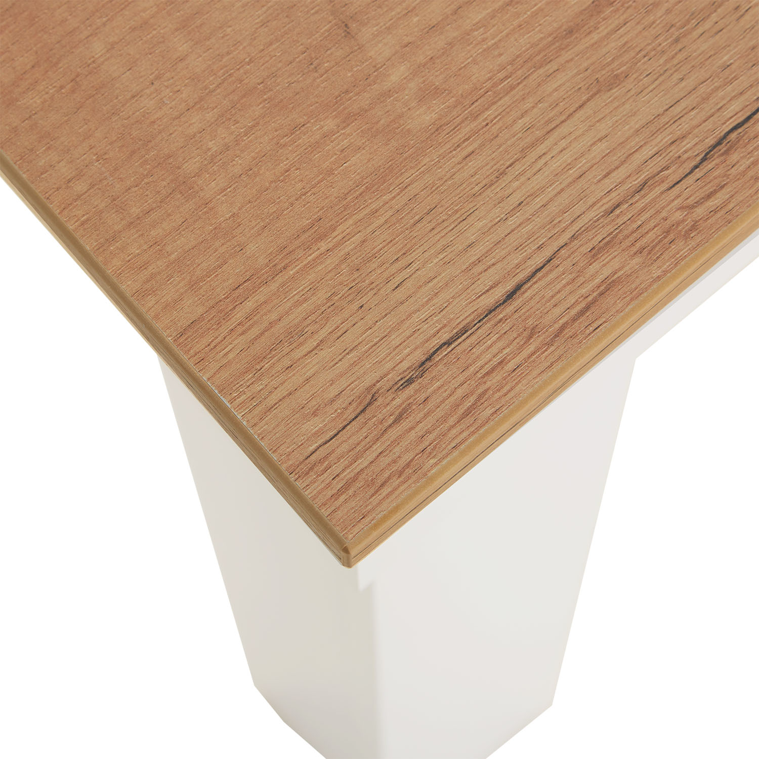 Dining set | 2-piece set upholstered chairs grey velvet without armrest | dining table white und oak 90 x 60 cm