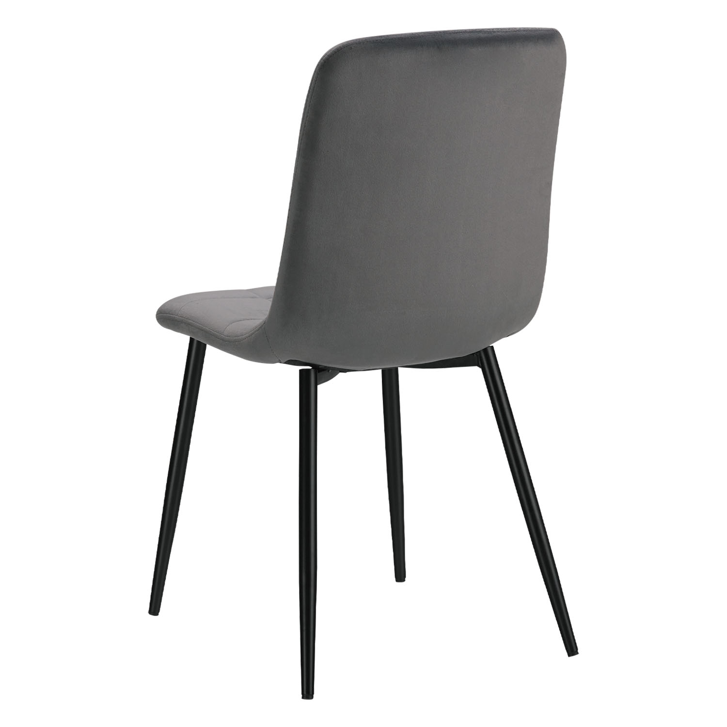 Upholstered Chair Velvet Grey | Set of 6 | without Armrests | Kitchen Dining Room Office