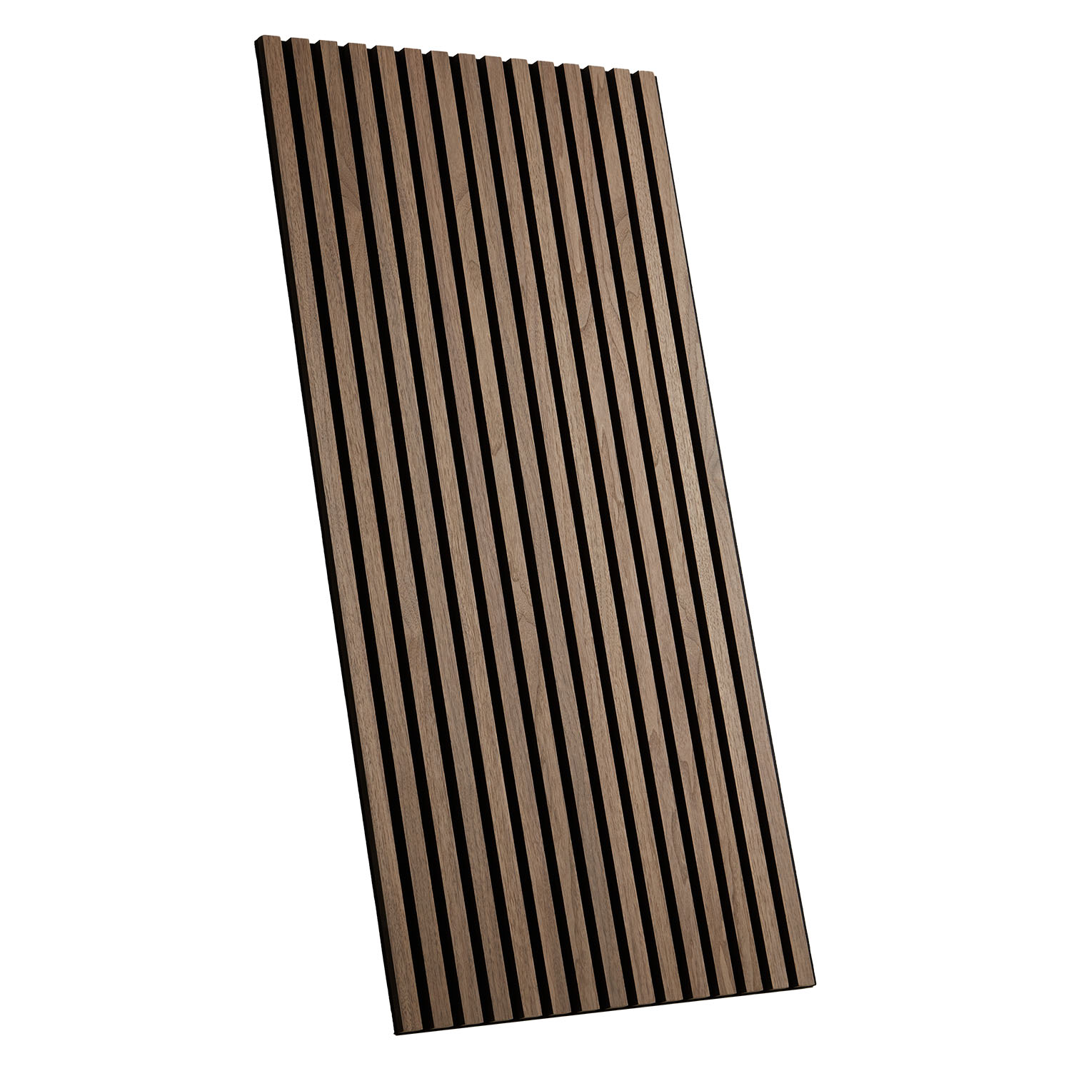 Panneaux acoustiques Muraux 60 x 120 cm Noyer Brun | Bois | Set de 2 | Lattes 3D