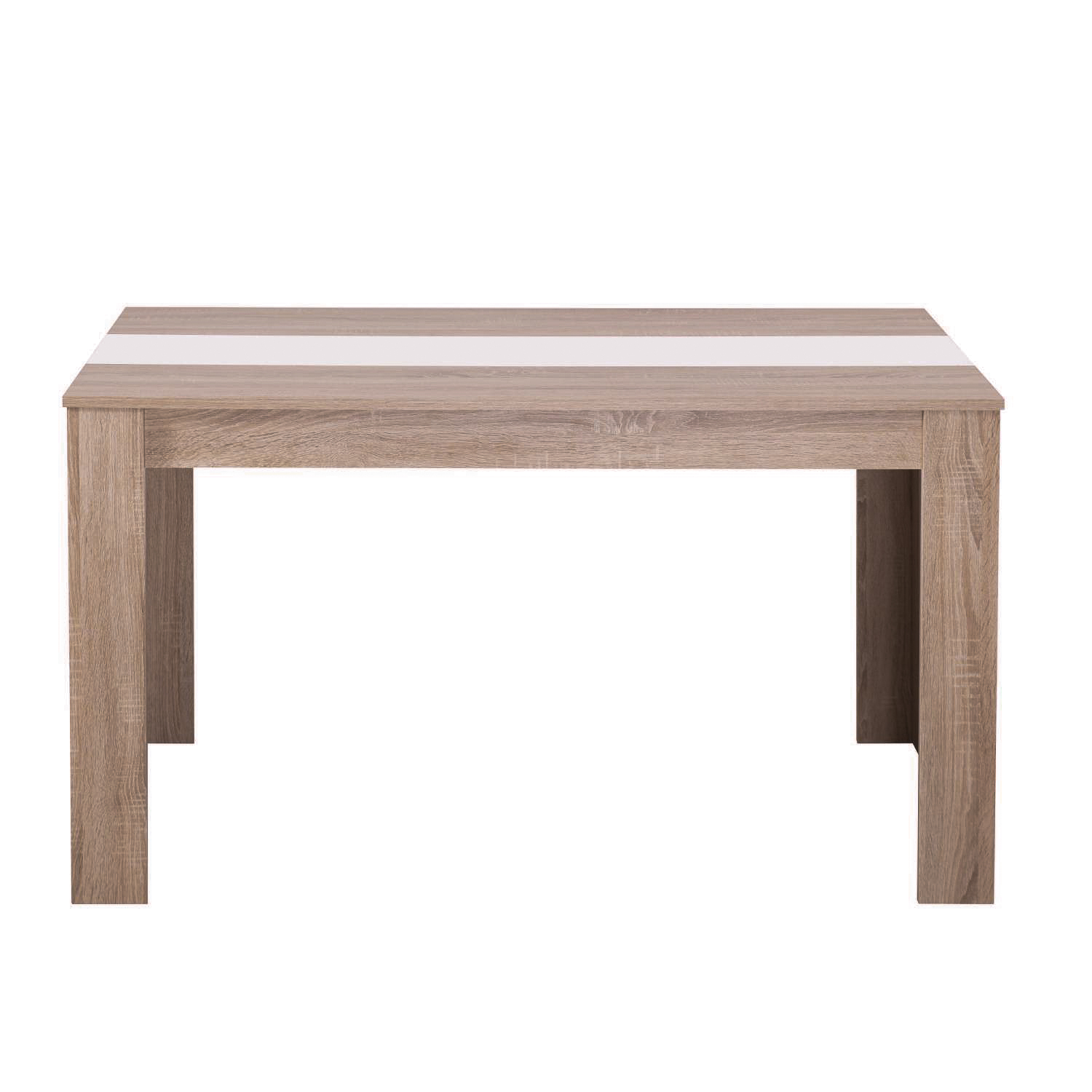 Modern Dining Table Kitchen Table Wooden Table 135x80 cm Oak White Brown 6 Seater