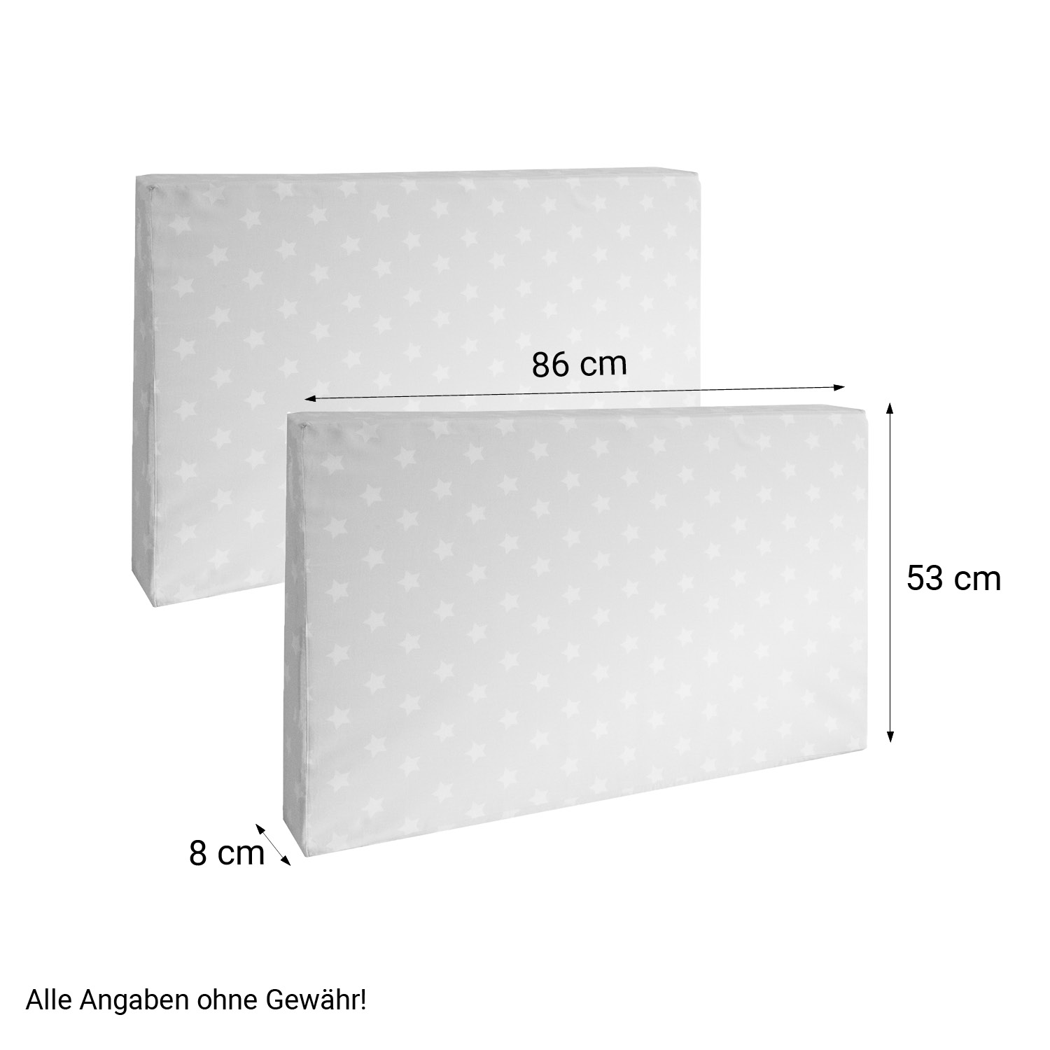 Seat cushion in a set of 2 Seat pad Seat cover cot grey 86x53 Seat cushion in a set of 2 Seat pad Seat cover cot grey 86x53