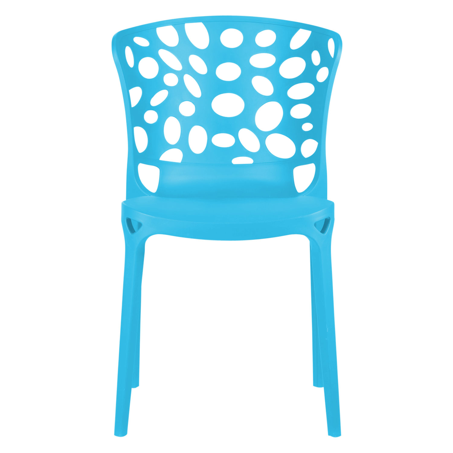 Garden chair Set of 6 Modern Blue Camping chairs Outdoor chairs Plastic Stacking chairs Kitchen chairs