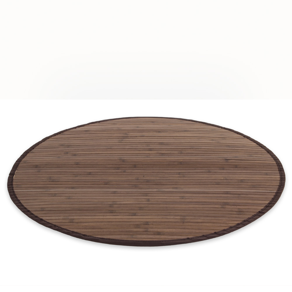 Bamboo carpet Rug 180 cm round in dark brown