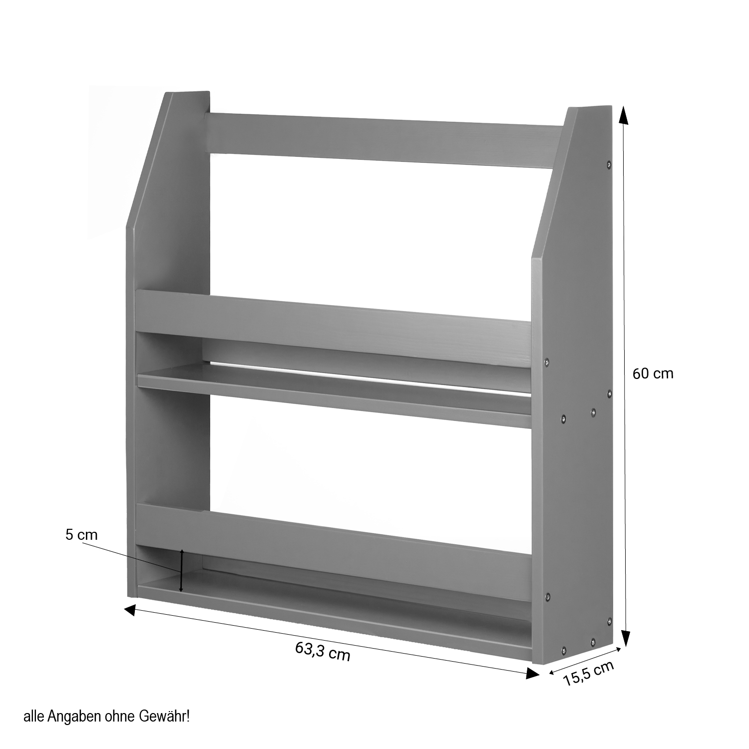 Regal Wandregal Hängeregal Bücherregal Holzregal Holz Grau