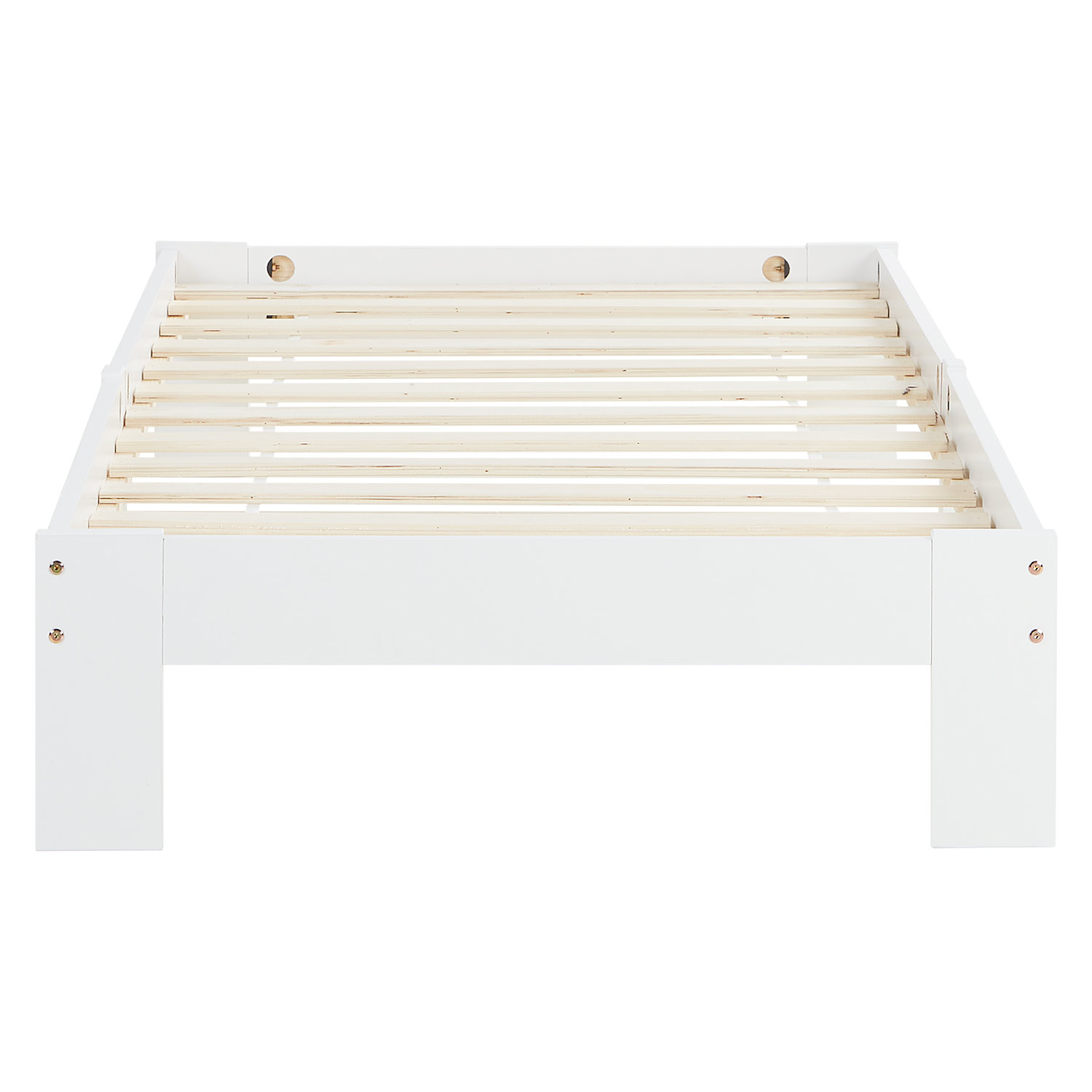 Wood Bed 90x200 cm White | Single Bed | with Slatted Frame | Solid | Kids Youth Guest Bedroom