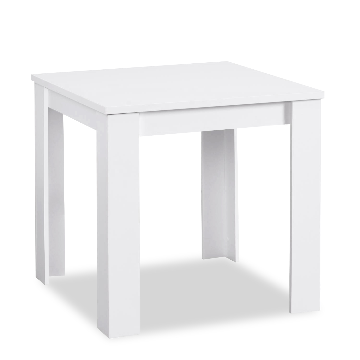 Modern Dining Table White 80x80 cm with 2 Chairs Grey Dining Room Table Wooden Table