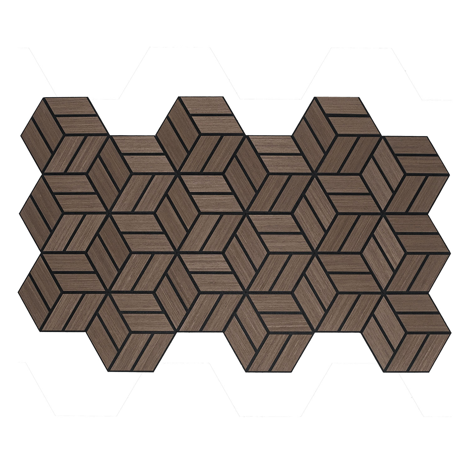 Acoustic Panels Wall Panels Hexagon Honeycomb 30 x 26 cm Brown Walnut | Wood | 4-piece Set | 3D Acoustic Panels Wall Panels Hexagon Honeycomb 30 x 26 cm Brown Walnut | Wood | 20-piece Set | 3D