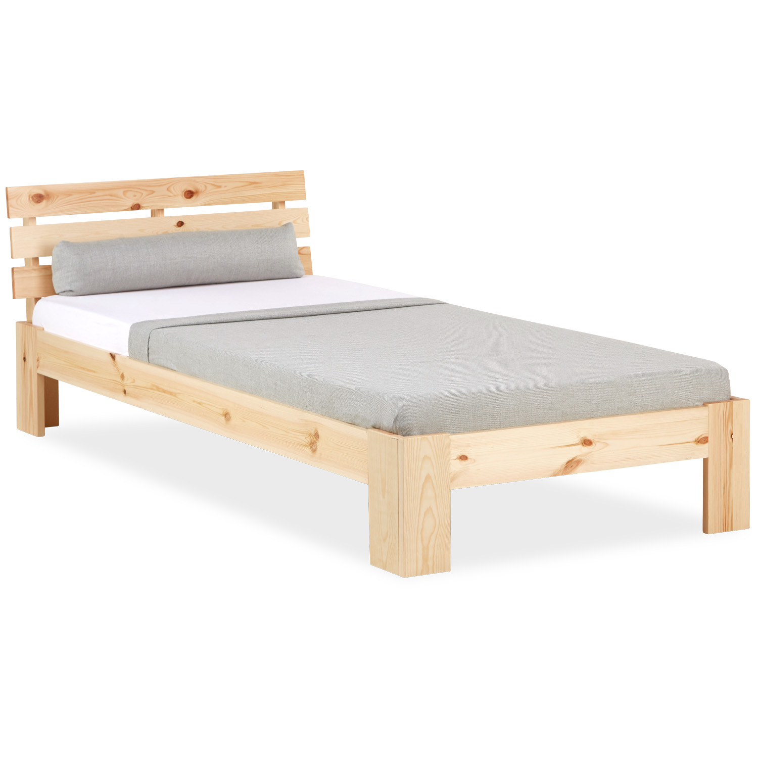 Wood Bed 90x200 cm Natural | Single Bed | with Slatted Frame | Solid | Kids Youth Guest Bedroom Wood Bed 90x200 cm Natural | Single Bed | with Slatted Frame | Solid | Kids Youth Guest Bedroom
