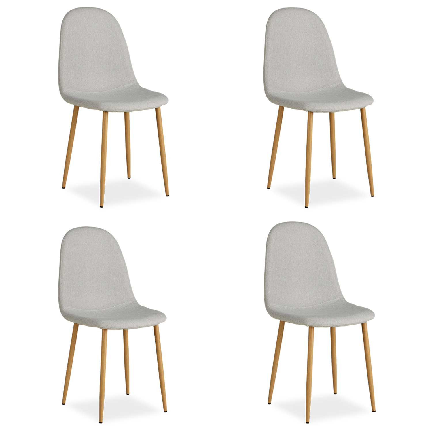 Chaise Salle à Manger Lot de 4 Gris Design Moderne Chaises de Cuisine Chaises pas Cher Fauteuil Rembourrée