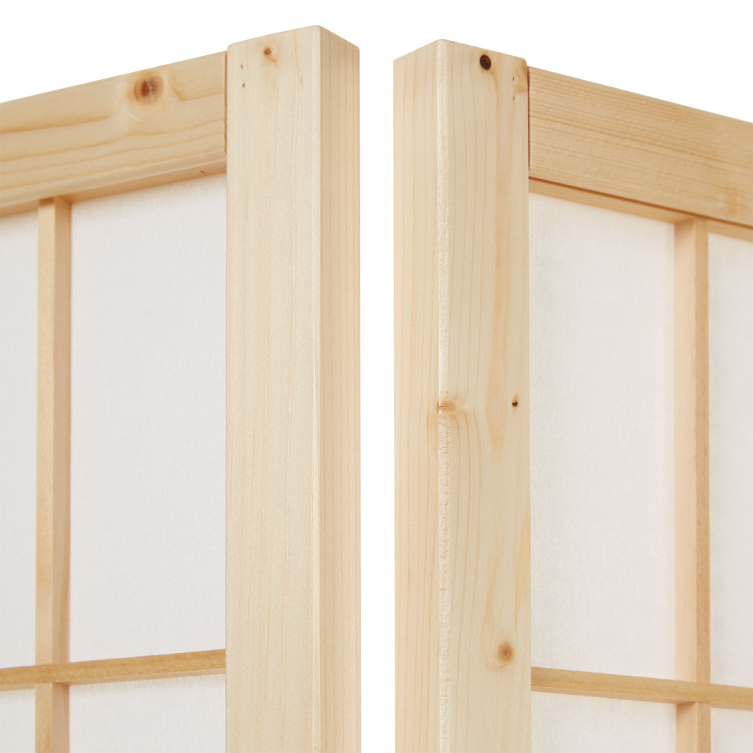 Paravent Natural Shoji Rice Paper White | 3-panel | Wood | Room Divider Partition Privacy Screen
