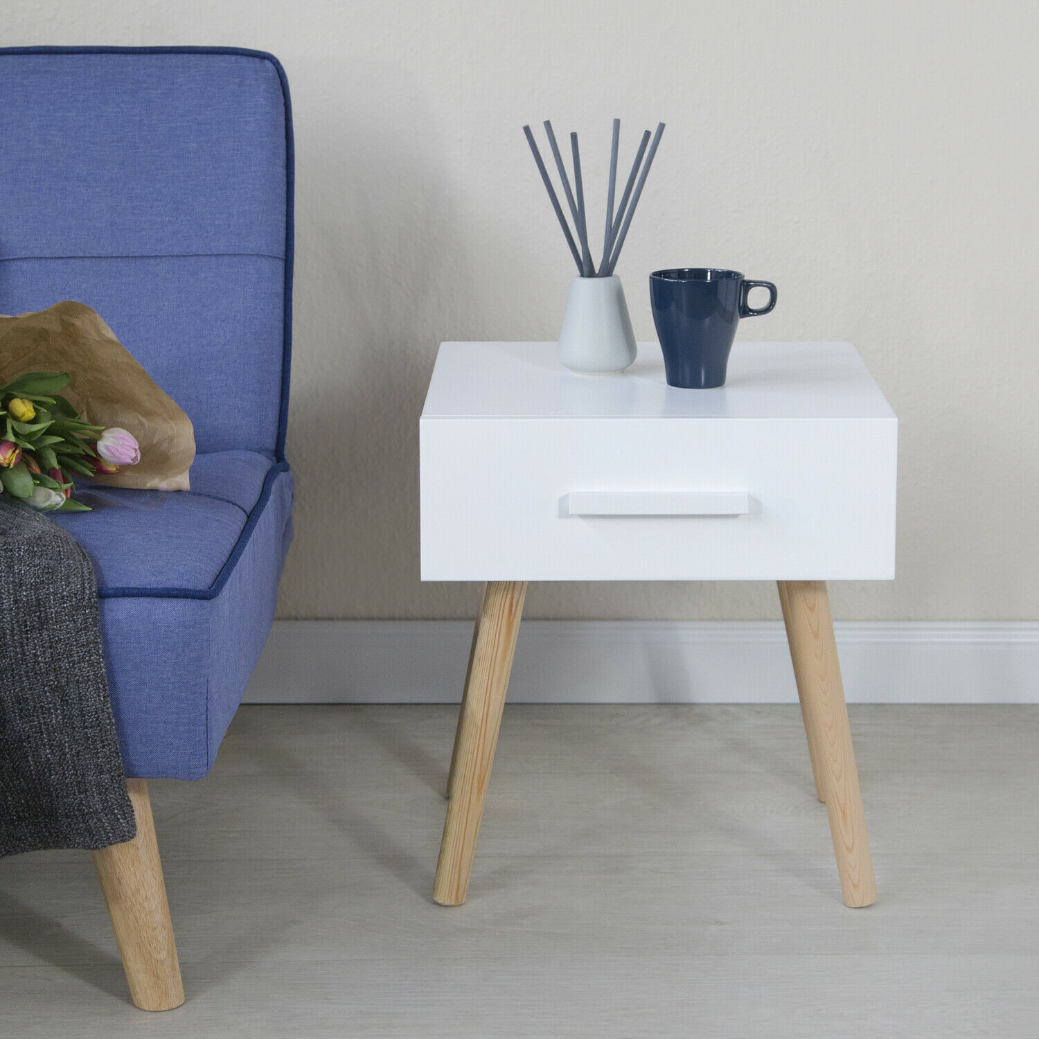 Bedside Table Nightstand White Bedroom Night Table Cupboard Pine Wood Drawer Bedside Table Nightstand White Bedroom Night Table Cupboard Pine Wood Drawer