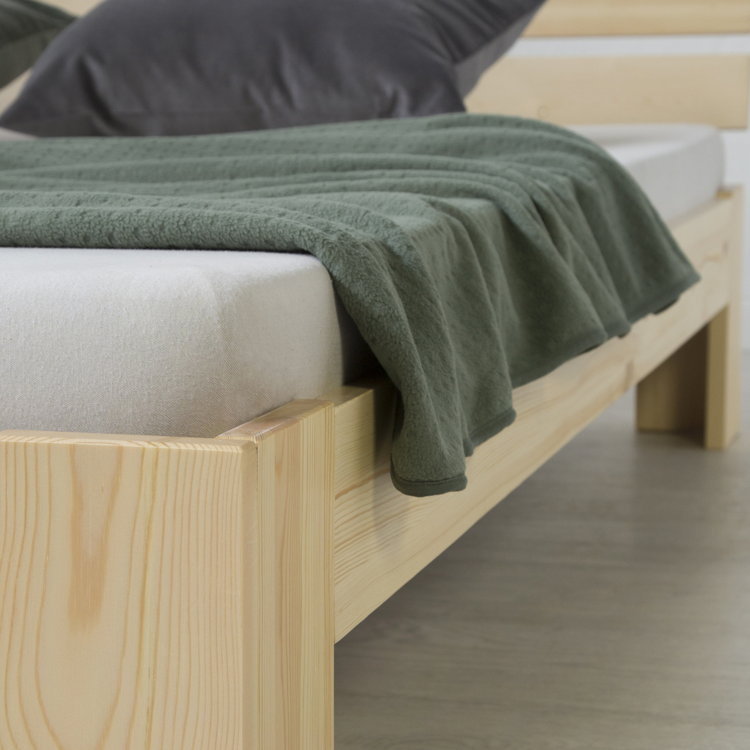 Double Bed with Mattress and Slatted Frame 120x200 Bed Nature Solid Pine Wooden Bed Futon Bed