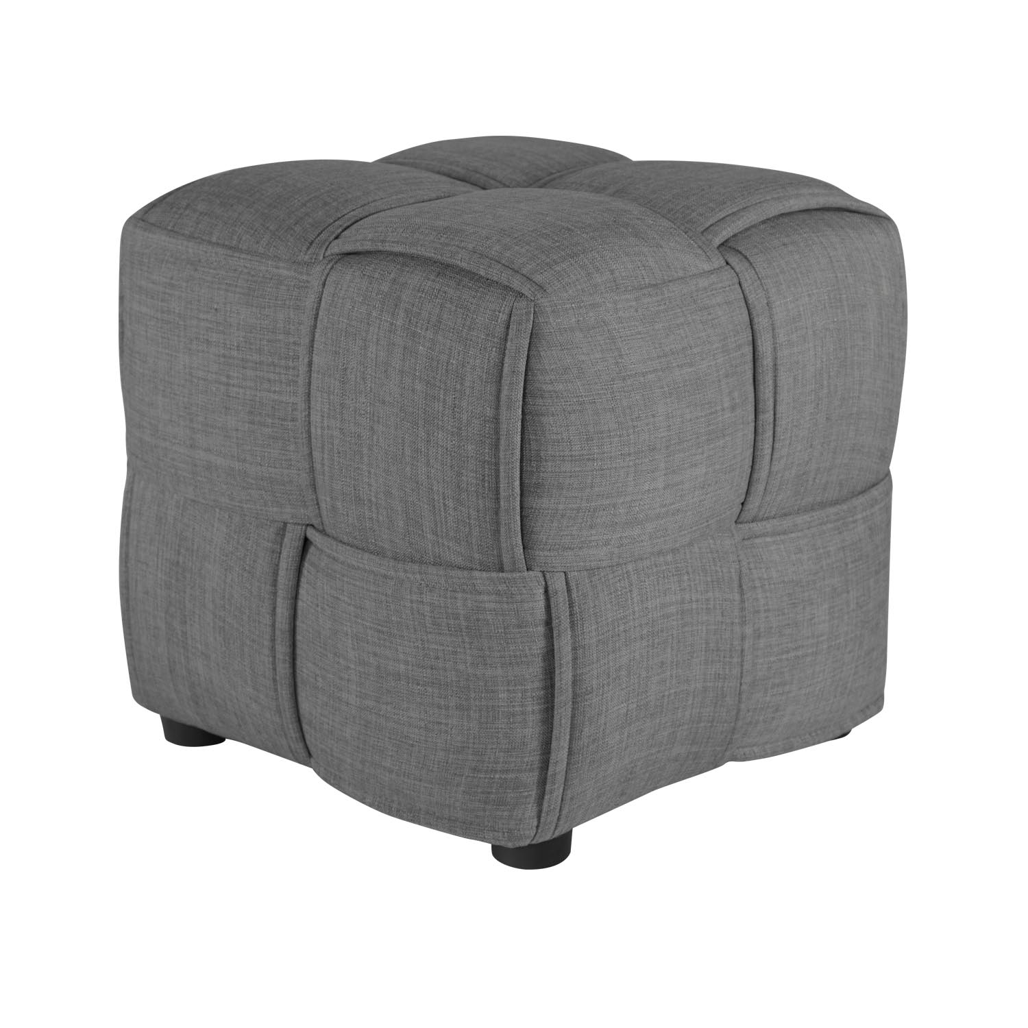 Tabouret cube Tabouret gris Tabouret d'assise Siège cube Tabouret rembourré