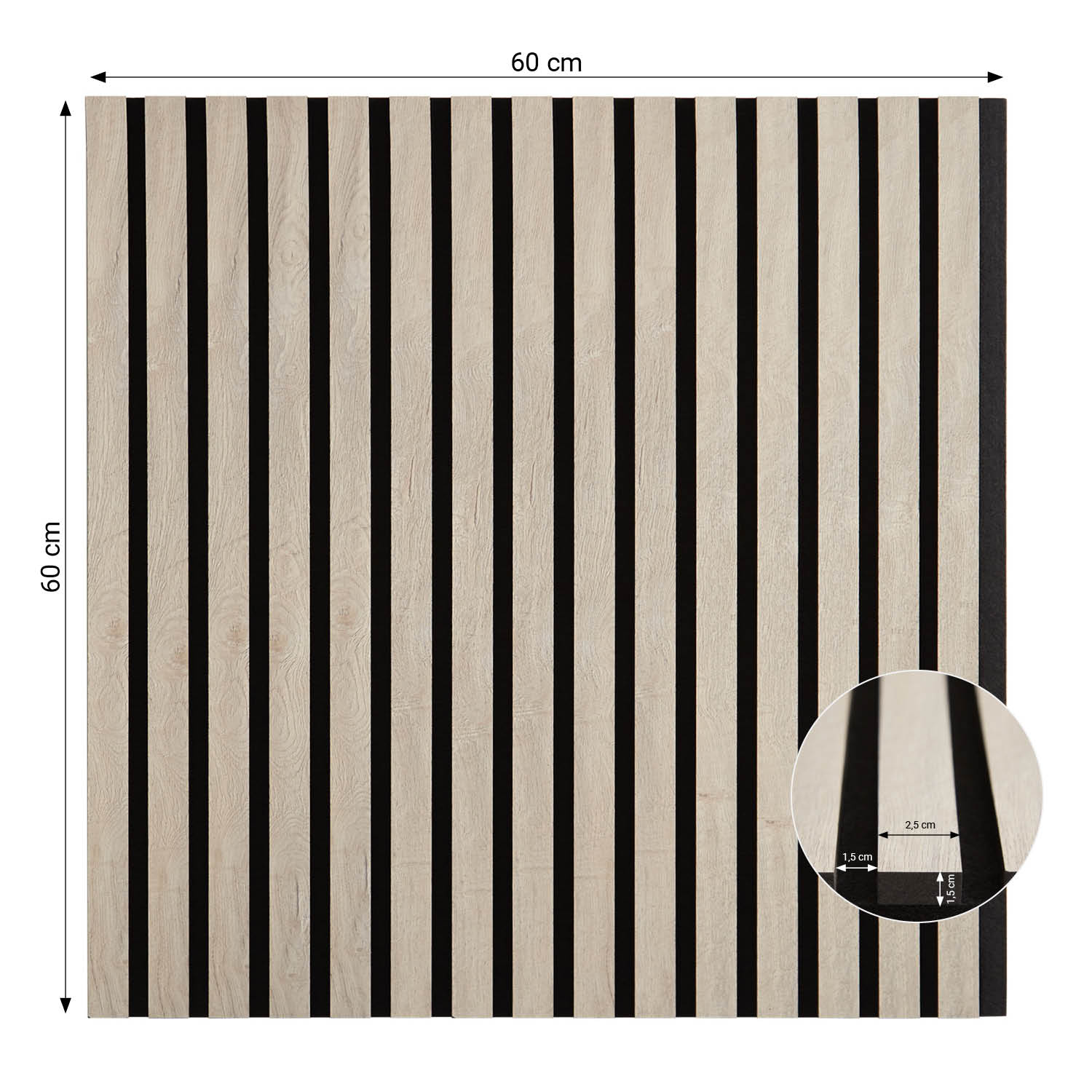 Akustikpaneele Holz 60 x 60 cm 2 Paneele Grau Wandpaneele Deckenpaneele 3D Wandpaneel Wandverkleidung Dekorpaneel