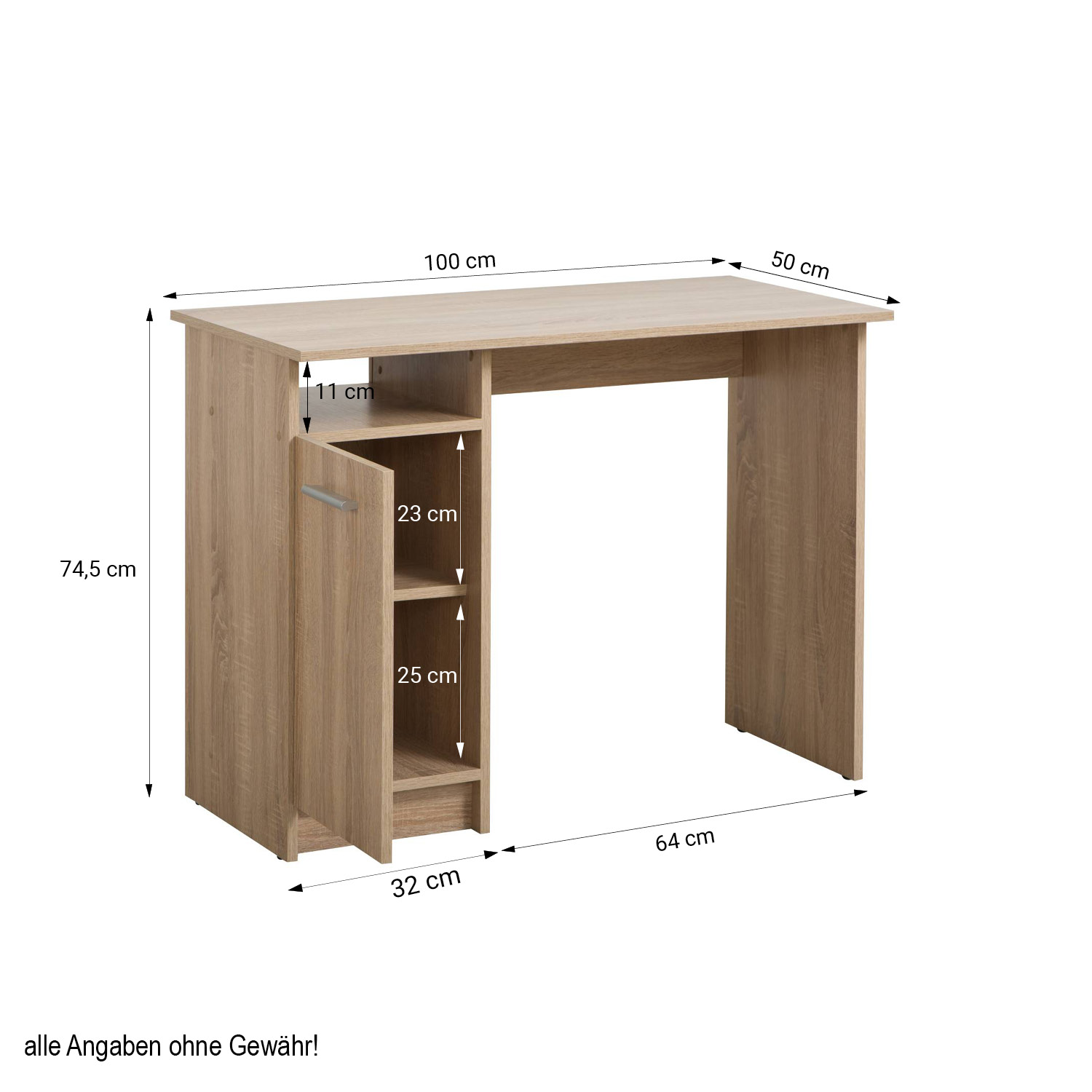 Schreibtisch Computertisch Bürotisch Arbeitstisch Platzsparend 50 x 100 cm Tisch Holz