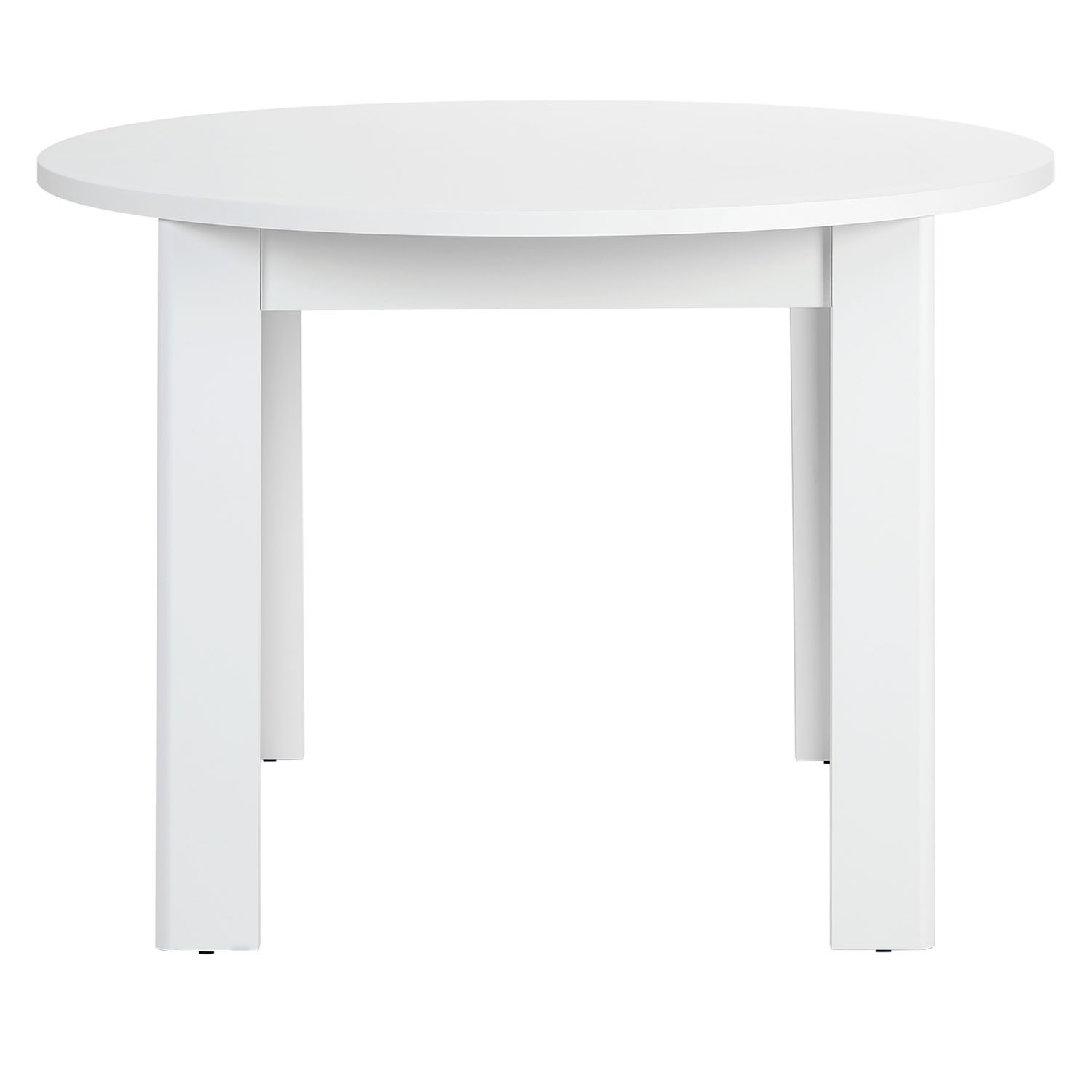 Modern Dining Table Round Kitchen Table Ø 106 cm Wooden Table White 4 Seater