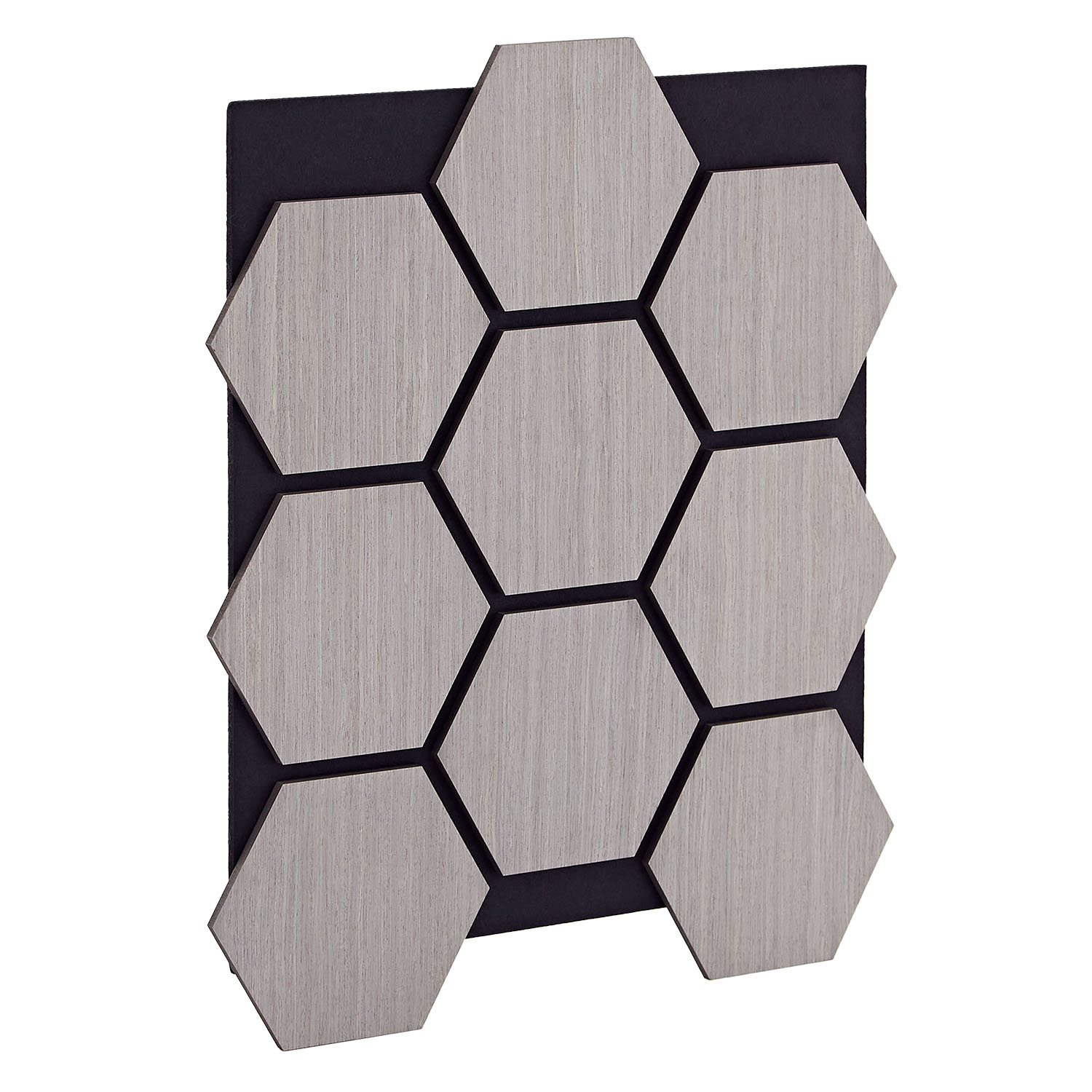 Akustikpaneele Wandpaneele Hexagon Wabe 76 x 62 cm Grau | Holz | 4er Set | 3D