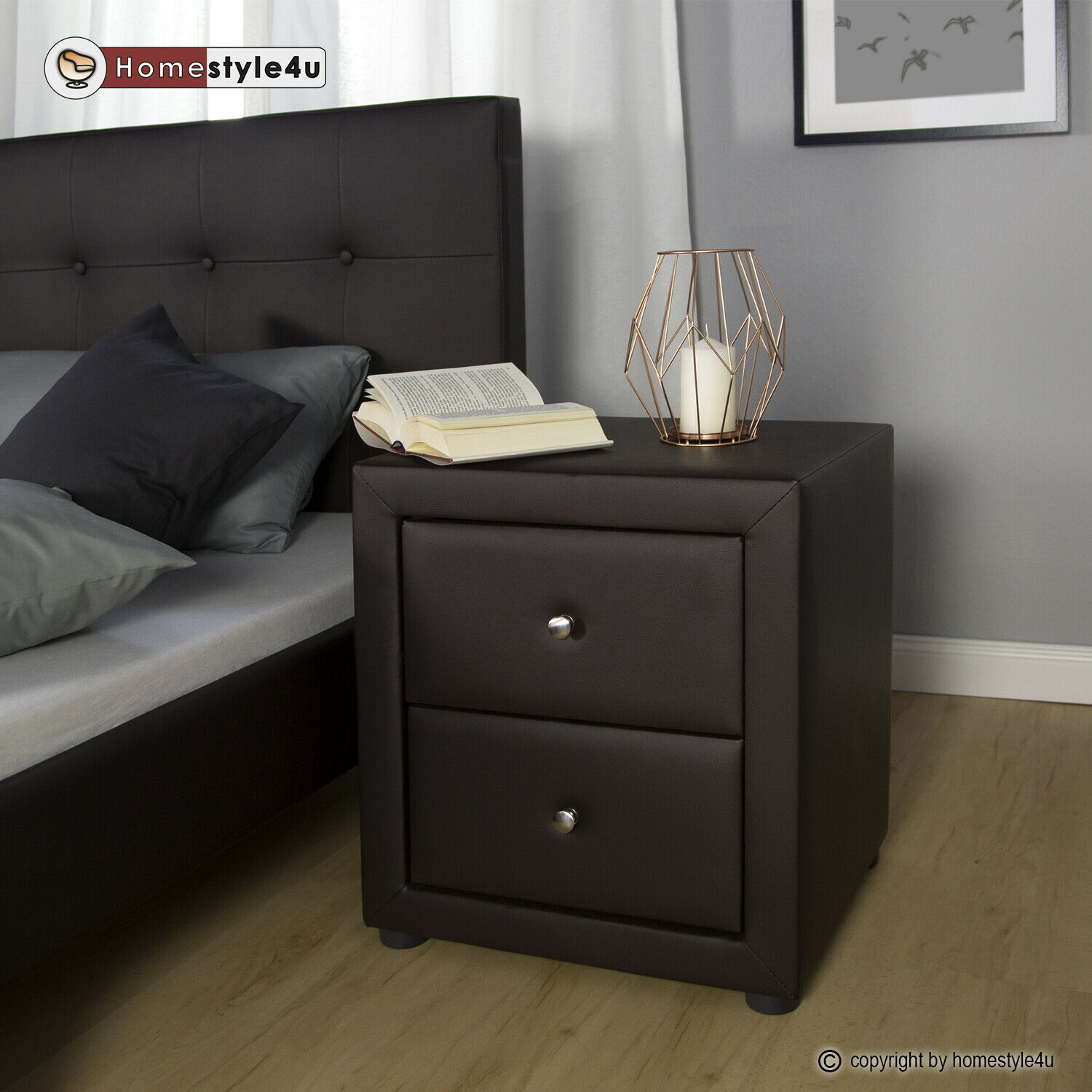 Bedside night table bedroom brown night dresser side table