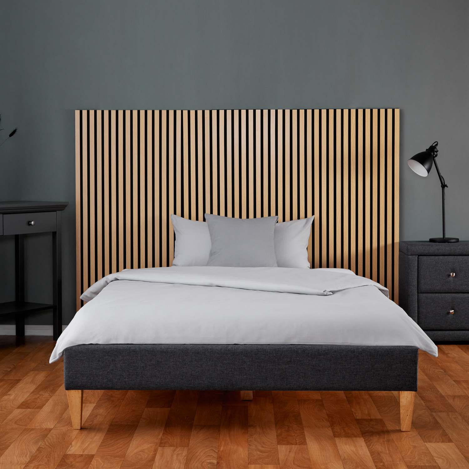 Acoustic Panels Wall Panels 60 x 60 cm Natural Oak | Wood | 2-piece Set | 3D Strips