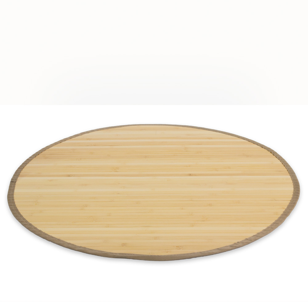 Bamboo carpet Rug 180 cm round in Light Natural