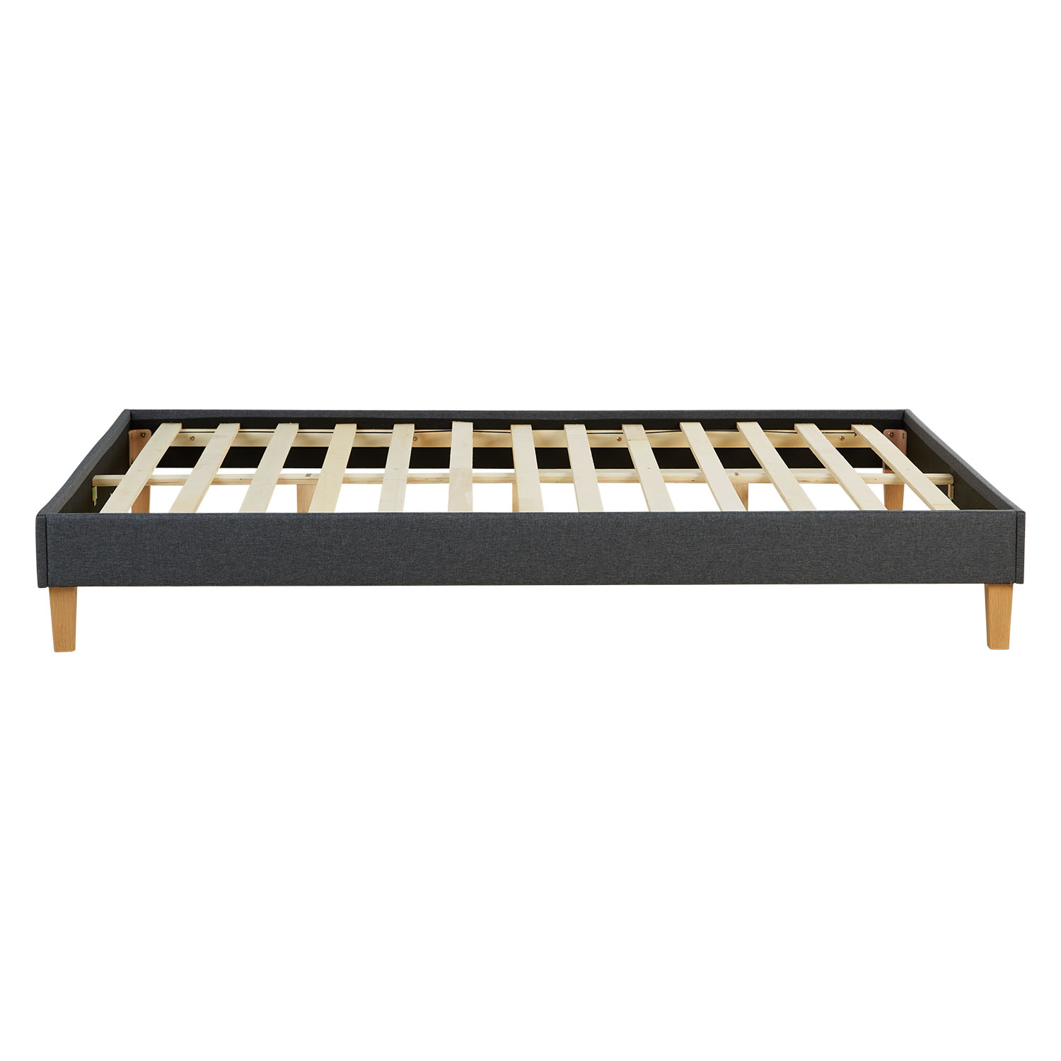 Upholstered Bed 90 120 140 160 180 x 200 cm Grey Futon Bed Frame Slatted Frame Upholstered Bed Frame Double Bed 160 x 200 cm Grey Futon Bed Platform Bed Fabric